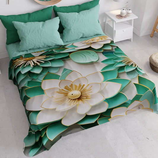 Boutis d'Été, Couverture Légère, Draps Boutis à Motif Floral 05-7