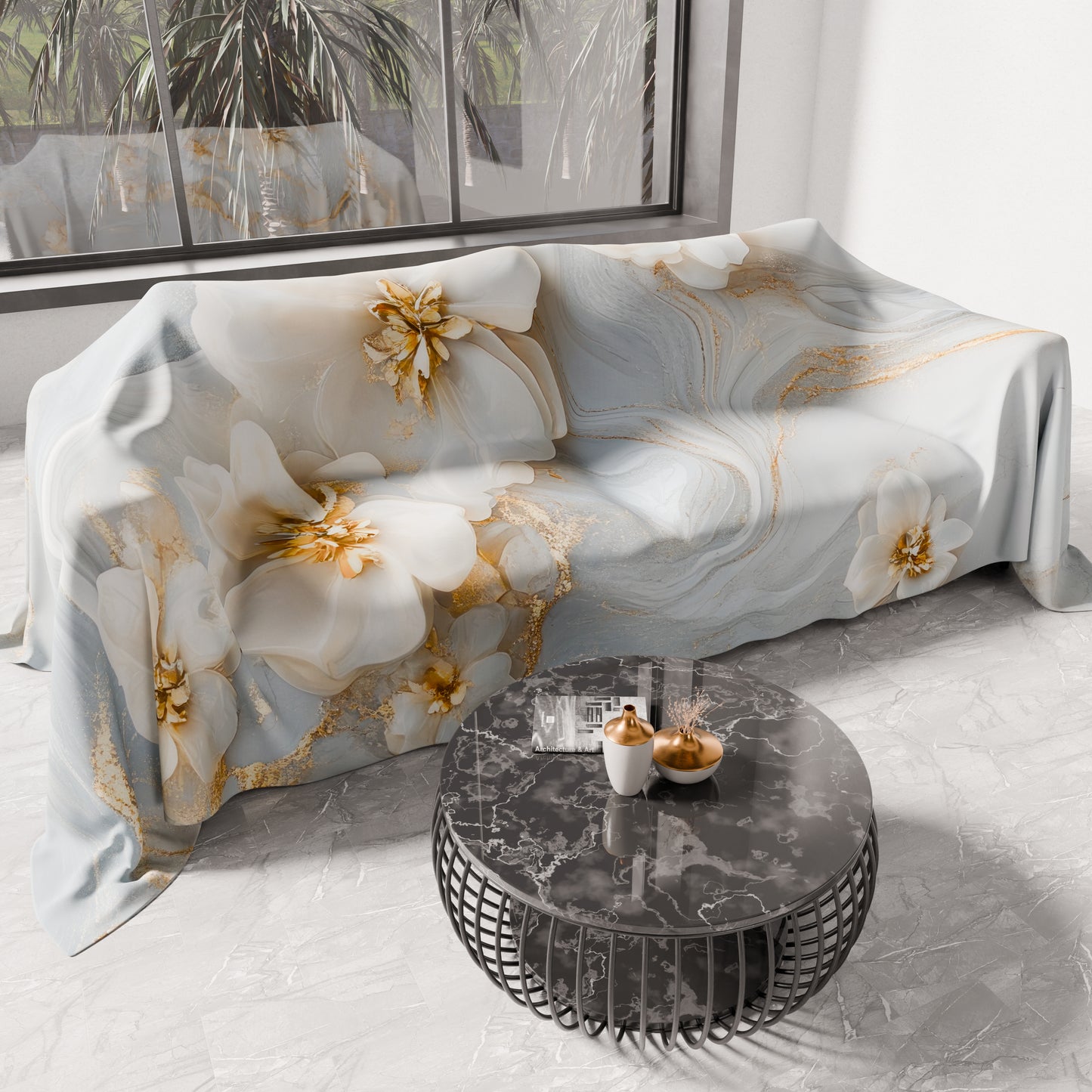 Copriletto Estivo, Coperta Leggera, Lenzuola Copriletto Floreale 06-1