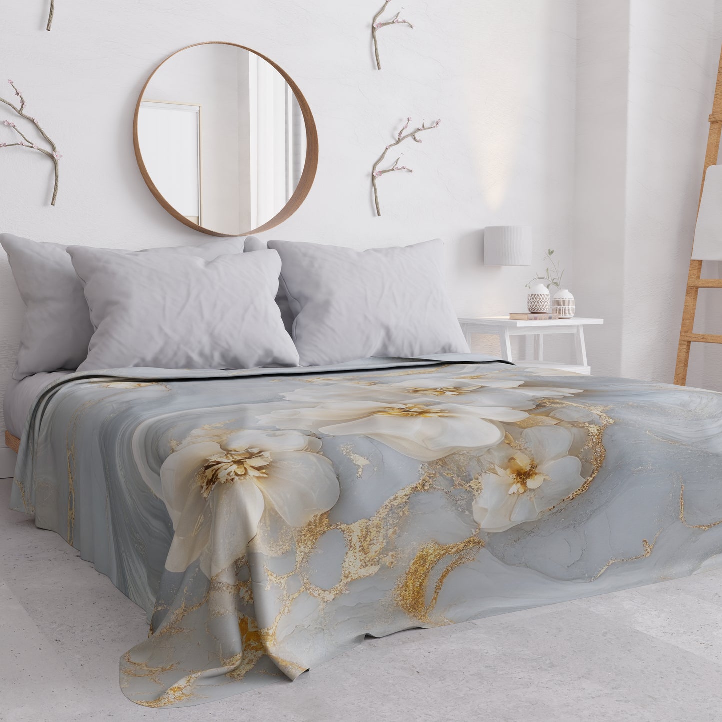 Copriletto Estivo, Coperta Leggera, Lenzuola Copriletto Floreale 06-1