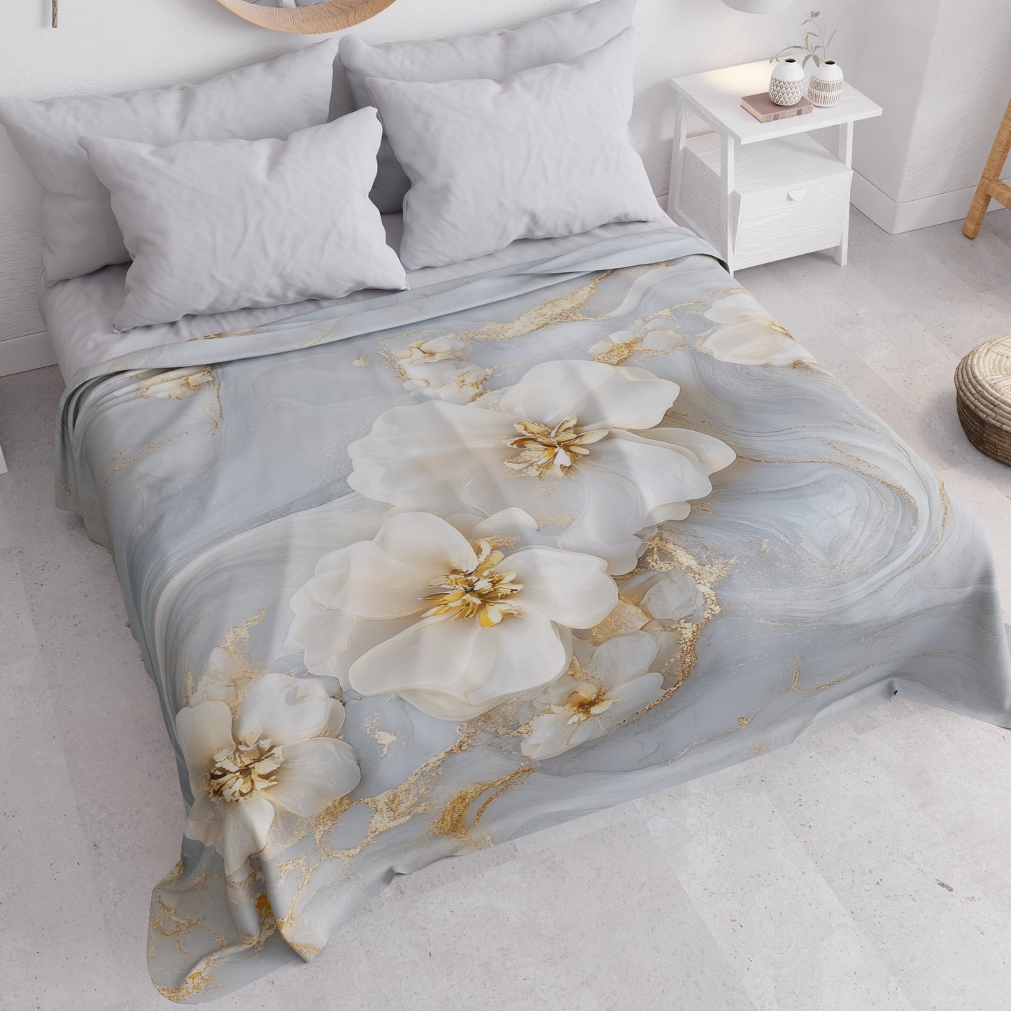 Copriletto Estivo, Coperta Leggera, Lenzuola Copriletto Floreale 06-1