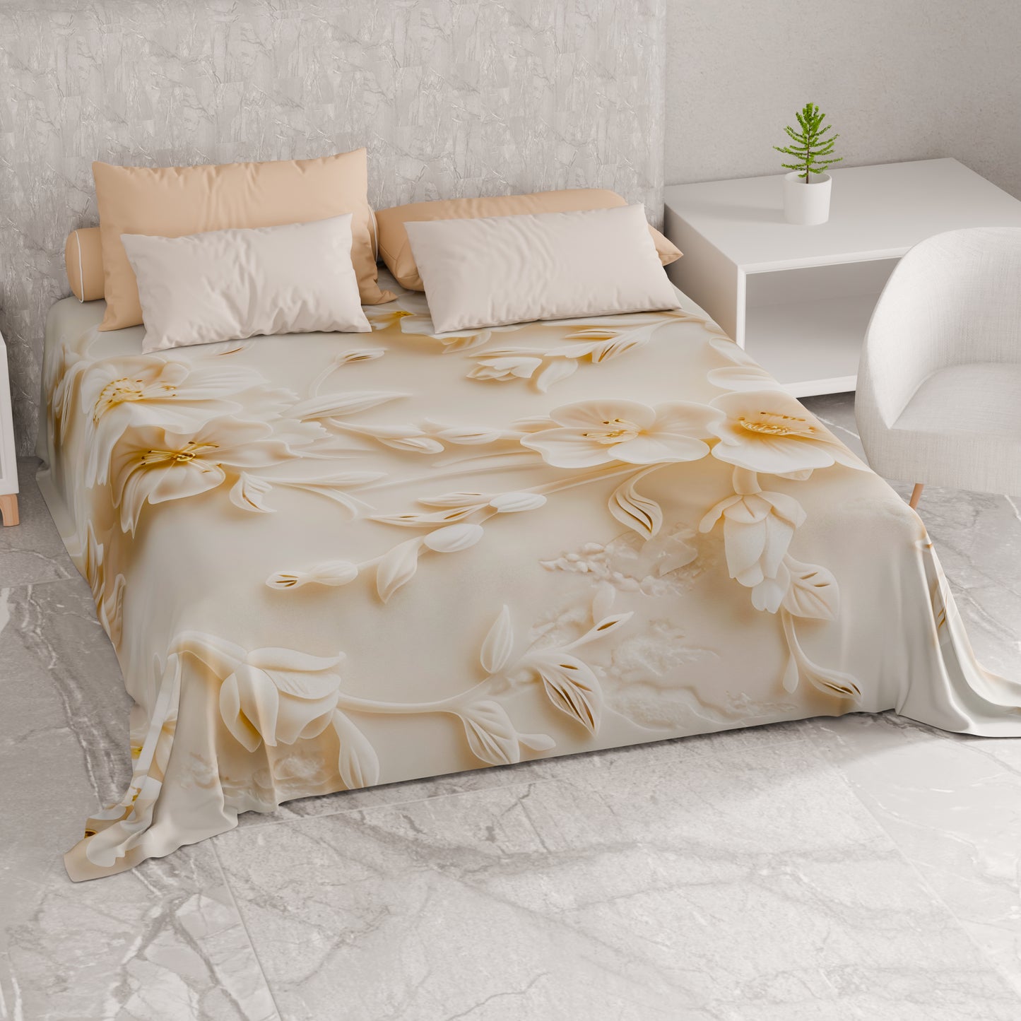 Telo Arredo Copridivano, Copriletto, Copritavolo e Copritutto in Microfibra | Fantasia Floreale 06-10