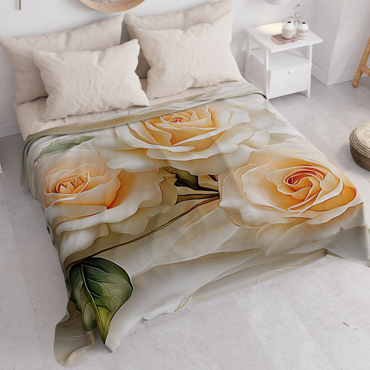 Copriletto Estivo, Coperta Leggera, Lenzuola Copriletto Floreale 06-12