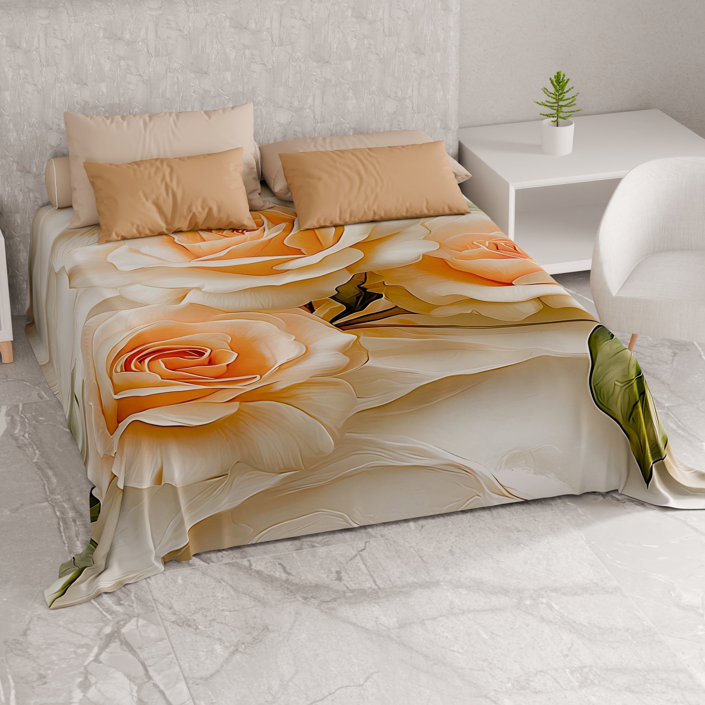 Telo Arredo Copridivano, Copriletto, Copritavolo e Copritutto in Microfibra | Fantasia Floreale 06-12