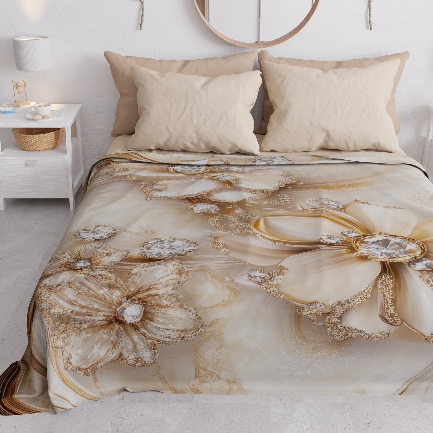 Copriletto Estivo, Coperta Leggera, Lenzuola Copriletto Floreale 06-13