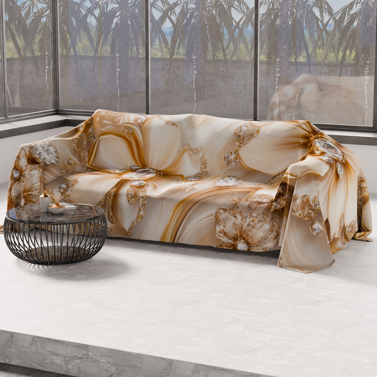 Telo Arredo Copridivano, Copriletto, Copritavolo e Copritutto in Microfibra | Fantasia Floreale 06-13