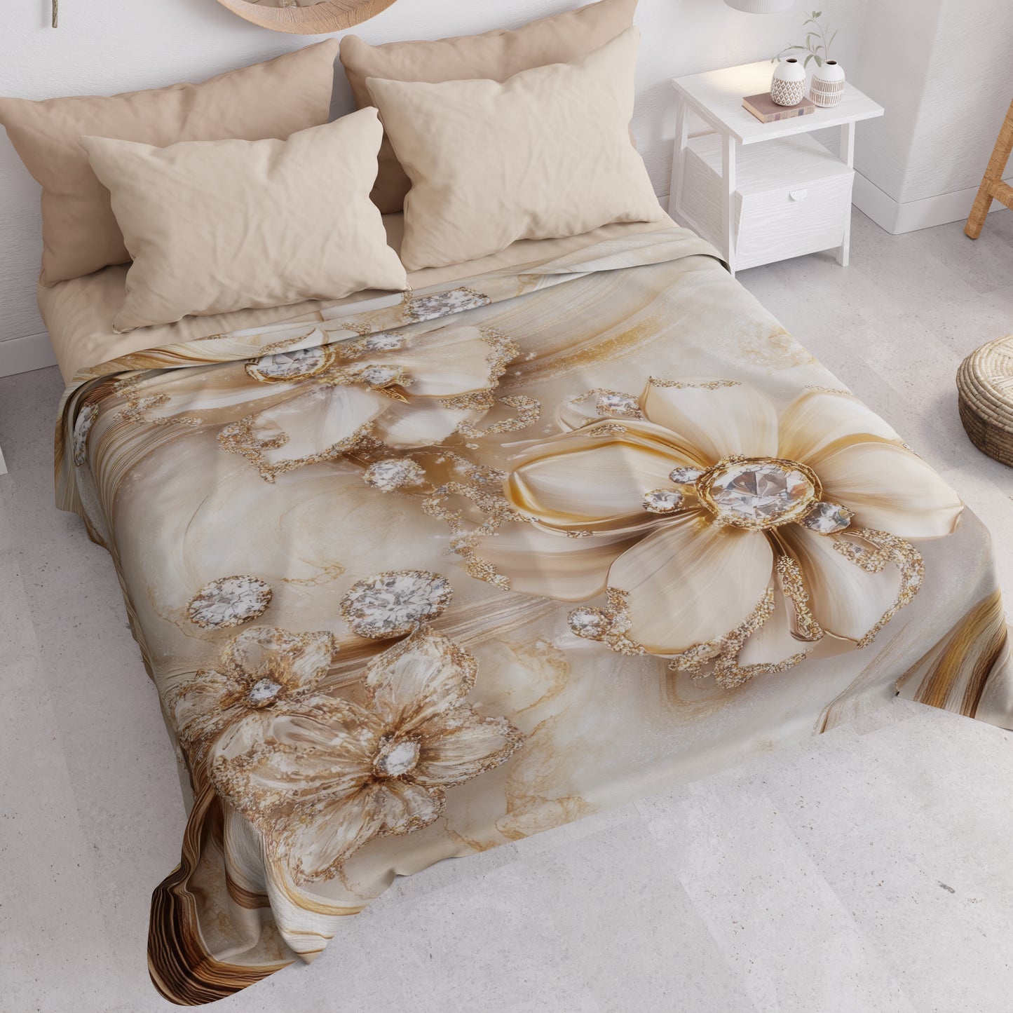 Copriletto Estivo, Coperta Leggera, Lenzuola Copriletto Floreale 06-13