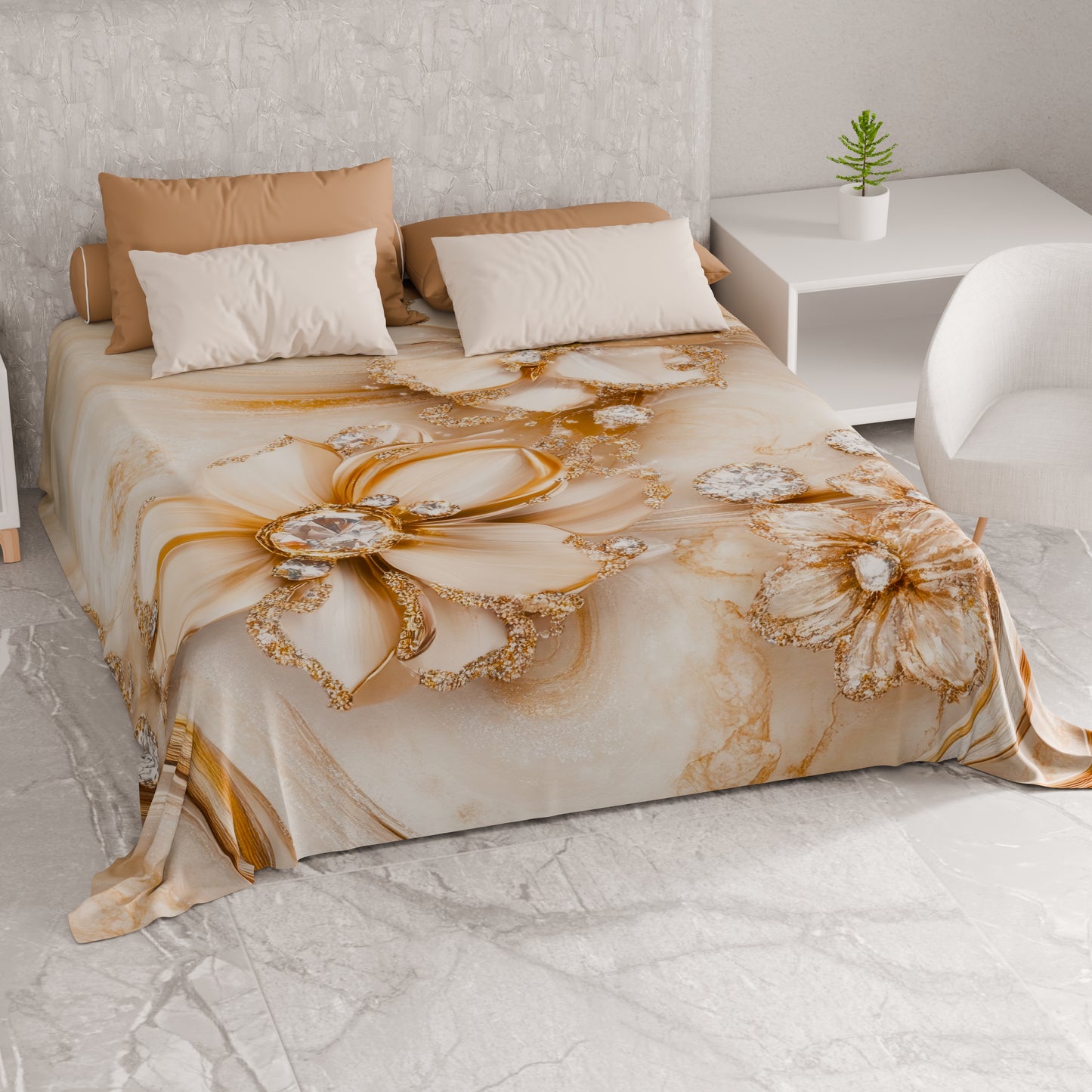 Telo Arredo Copridivano, Copriletto, Copritavolo e Copritutto in Microfibra | Fantasia Floreale 06-13