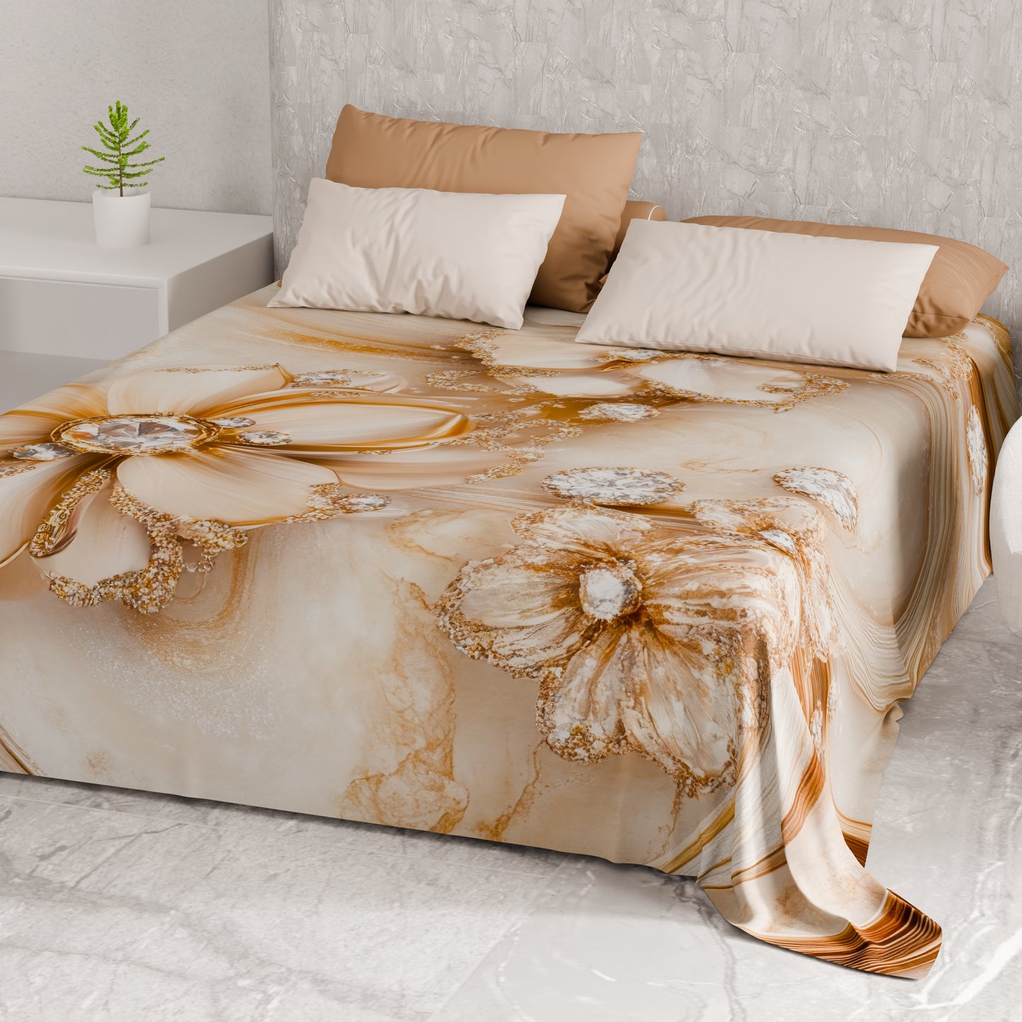 Telo Arredo Copridivano, Copriletto, Copritavolo e Copritutto in Microfibra | Fantasia Floreale 06-13