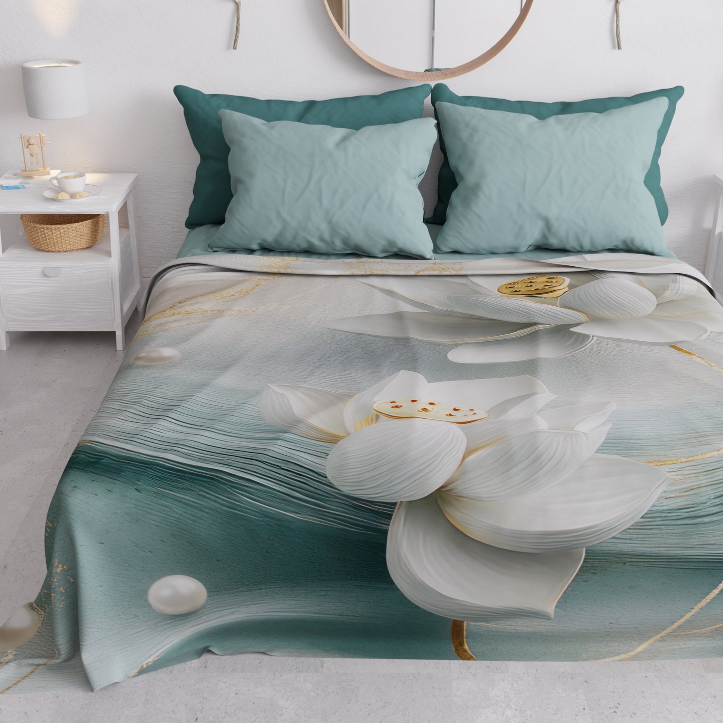 Copriletto Estivo, Coperta Leggera, Lenzuola Copriletto Floreale 06-14