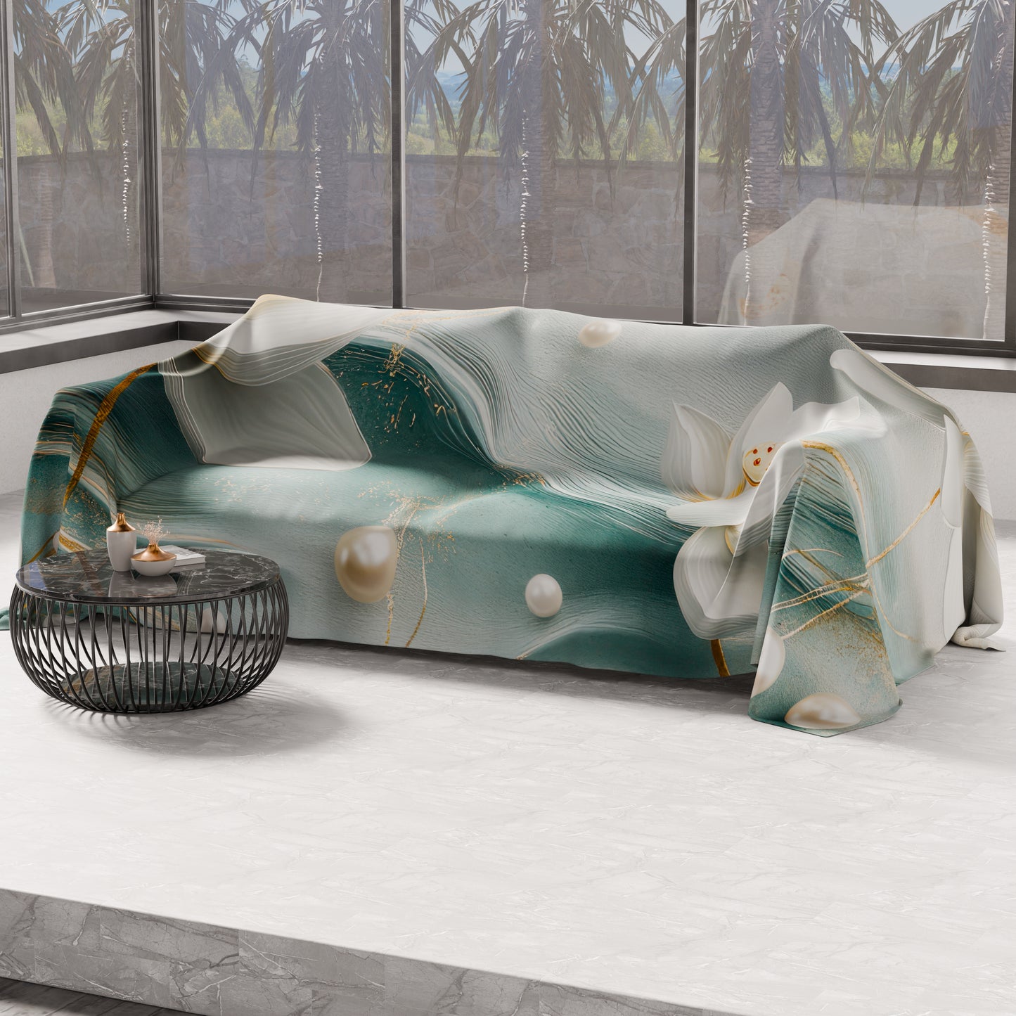 Telo Arredo Copridivano, Copriletto, Copritavolo e Copritutto in Microfibra | Fantasia Floreale 06-14