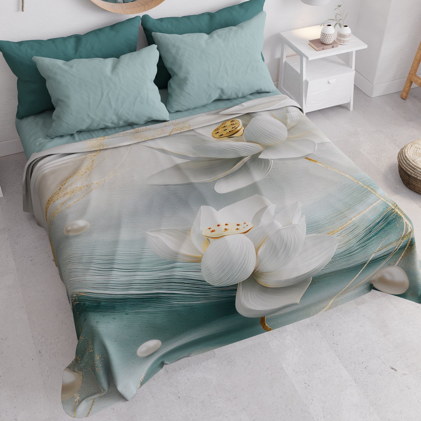 Copriletto Estivo, Coperta Leggera, Lenzuola Copriletto Floreale 06-14