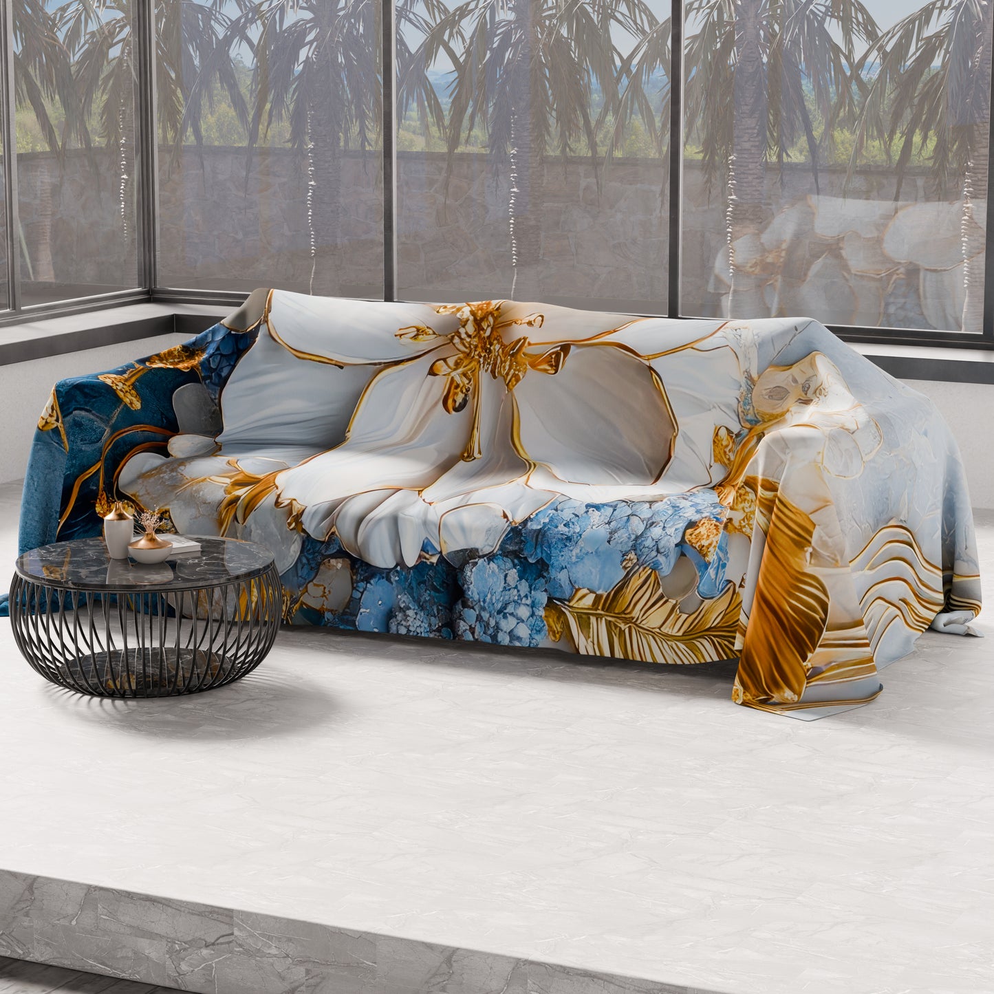 Telo Arredo Copridivano, Copriletto, Copritavolo e Copritutto in Microfibra | Fantasia Floreale 06-15