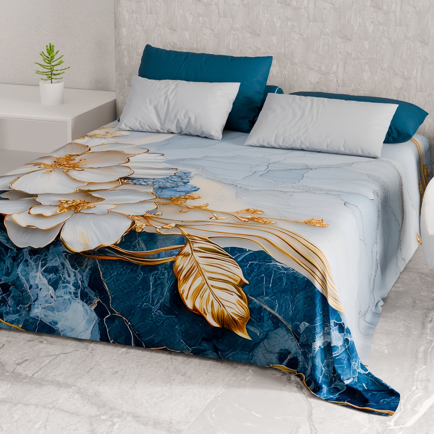 Telo Arredo Copridivano, Copriletto, Copritavolo e Copritutto in Microfibra | Fantasia Floreale 06-15