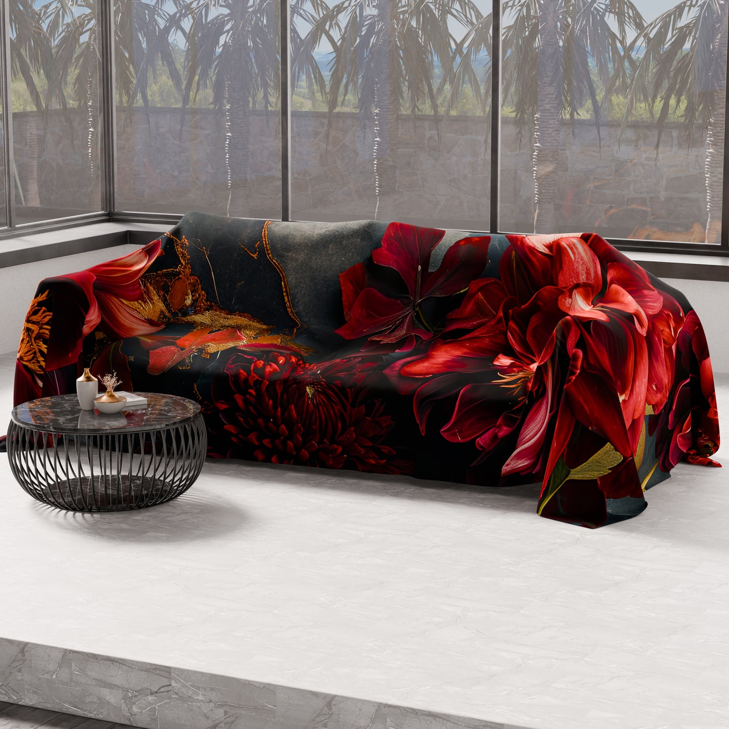 Telo Arredo Copridivano, Copriletto, Copritavolo e Copritutto in Microfibra | Fantasia Floreale 06-16