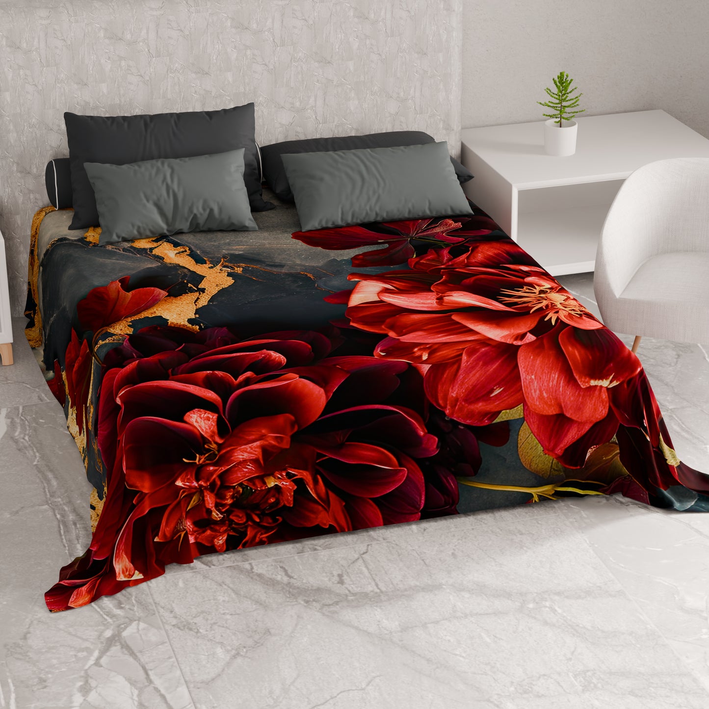 Telo Arredo Copridivano, Copriletto, Copritavolo e Copritutto in Microfibra | Fantasia Floreale 06-16