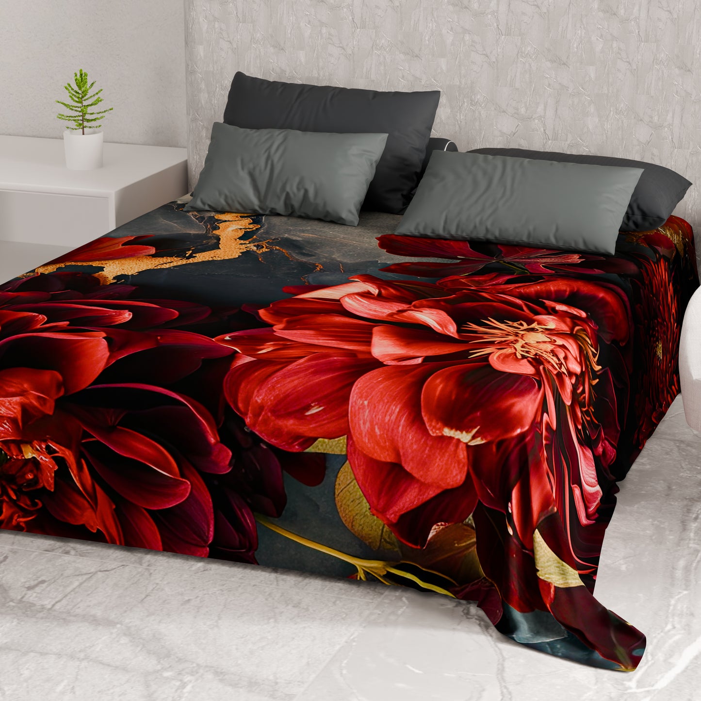 Telo Arredo Copridivano, Copriletto, Copritavolo e Copritutto in Microfibra | Fantasia Floreale 06-16