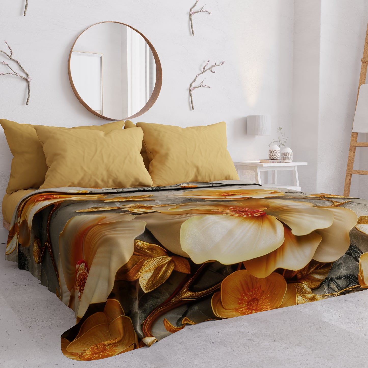 Copriletto Estivo, Coperta Leggera, Lenzuola Copriletto Floreale 06-17