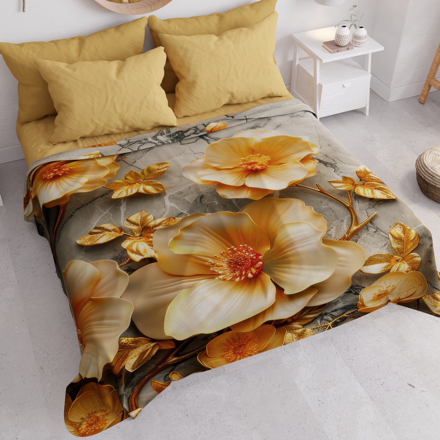 Copriletto Estivo, Coperta Leggera, Lenzuola Copriletto Floreale 06-17