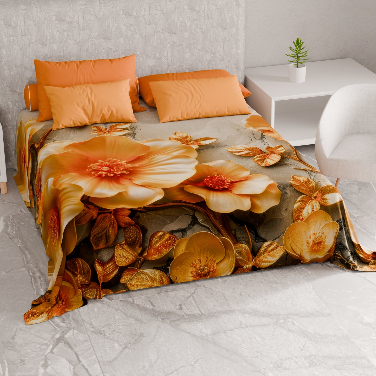 Telo Arredo Copridivano, Copriletto, Copritavolo e Copritutto in Microfibra | Fantasia Floreale 06-17