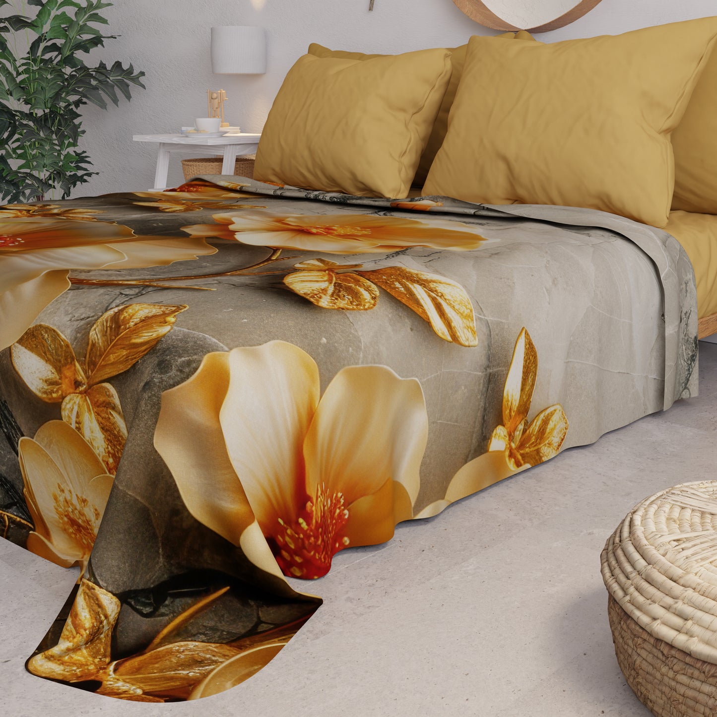 Copriletto Estivo, Coperta Leggera, Lenzuola Copriletto Floreale 06-17