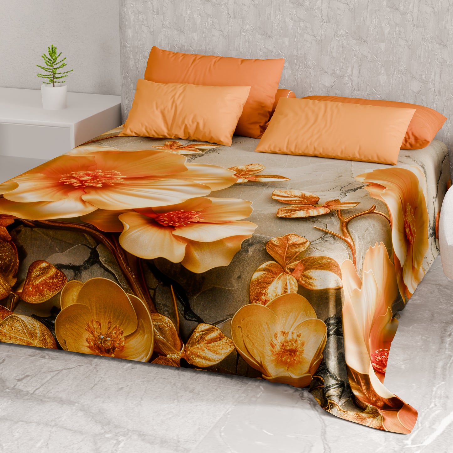 Telo Arredo Copridivano, Copriletto, Copritavolo e Copritutto in Microfibra | Fantasia Floreale 06-17