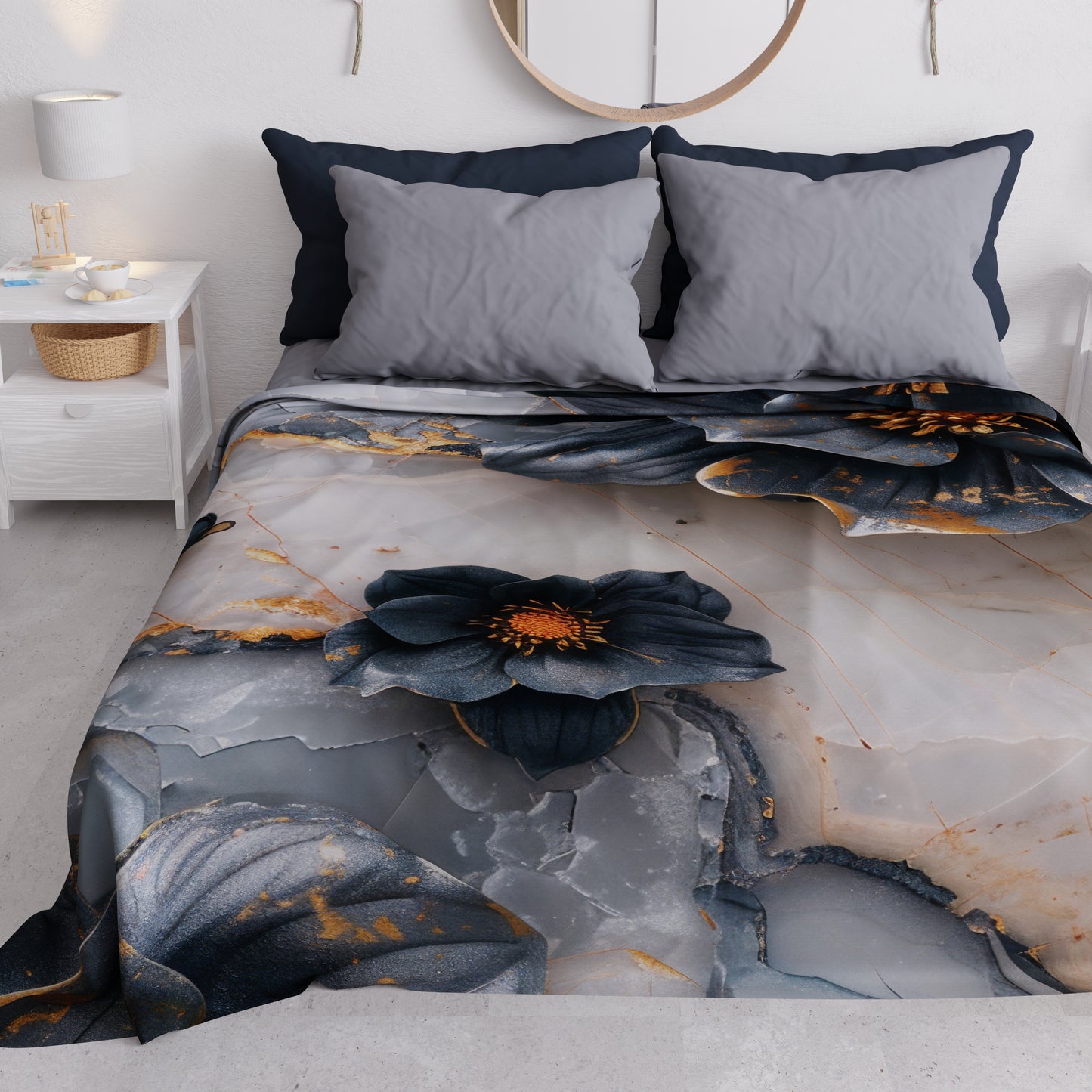 Copriletto Estivo, Coperta Leggera, Lenzuola Copriletto Floreale 06-18