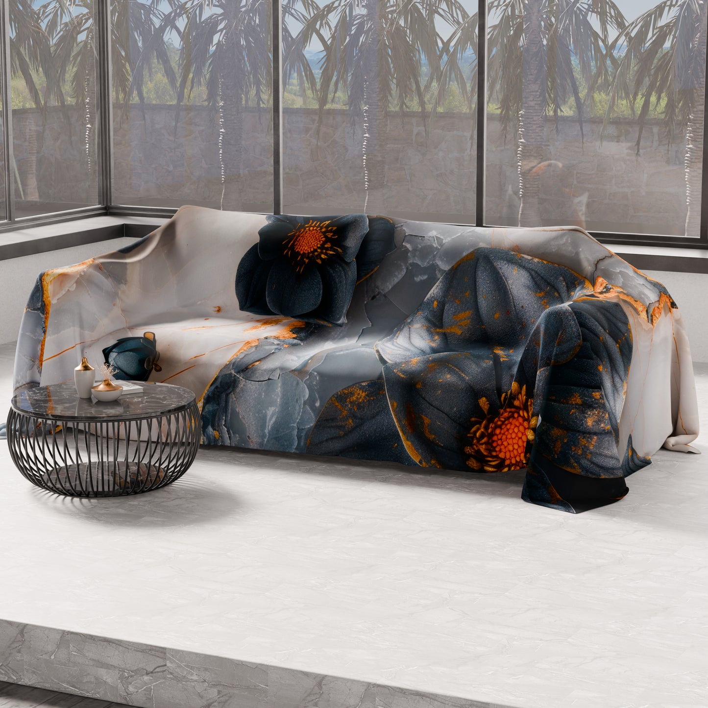 Telo Arredo Copridivano, Copriletto, Copritavolo e Copritutto in Microfibra | Fantasia Floreale 06-18