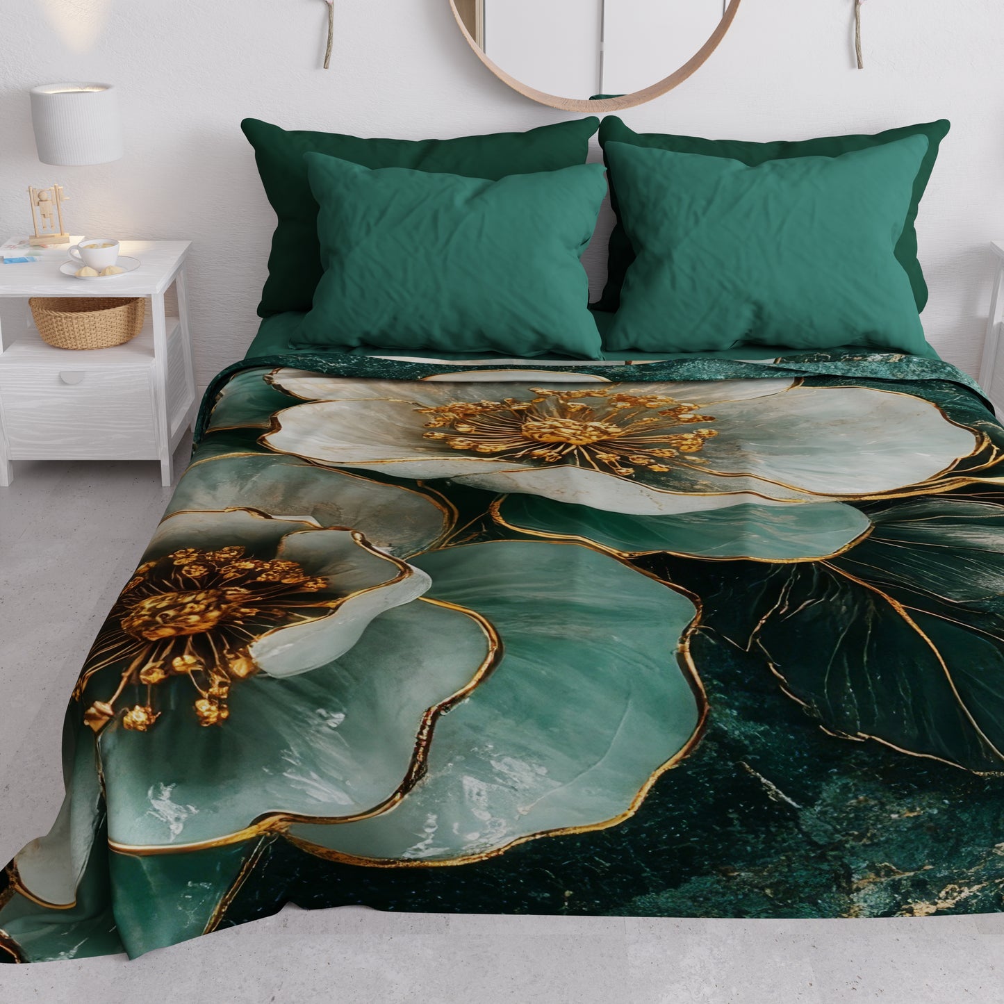 Copriletto Estivo, Coperta Leggera, Lenzuola Copriletto Floreale 06-19