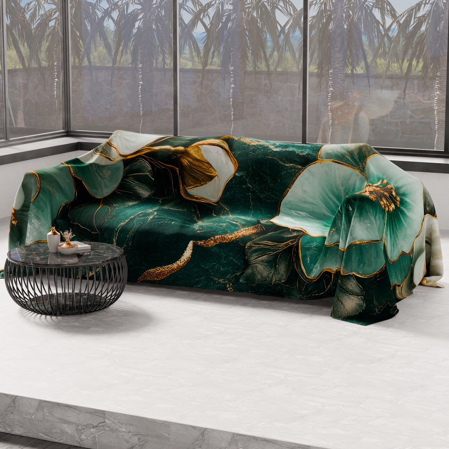 Telo Arredo Copridivano, Copriletto, Copritavolo e Copritutto in Microfibra | Fantasia Floreale 06-19