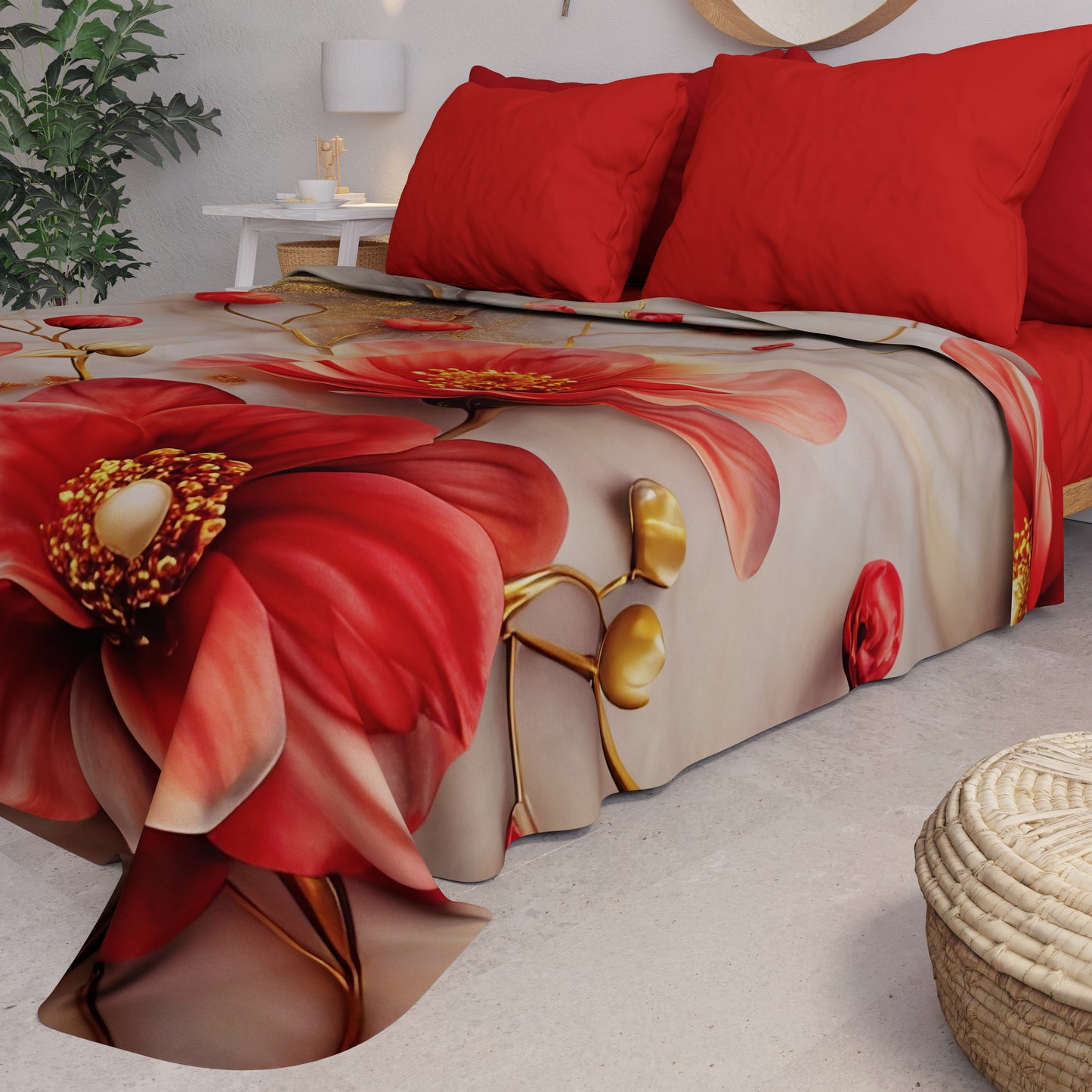 Copriletto Estivo, Coperta Leggera, Lenzuola Copriletto Floreale 06-2