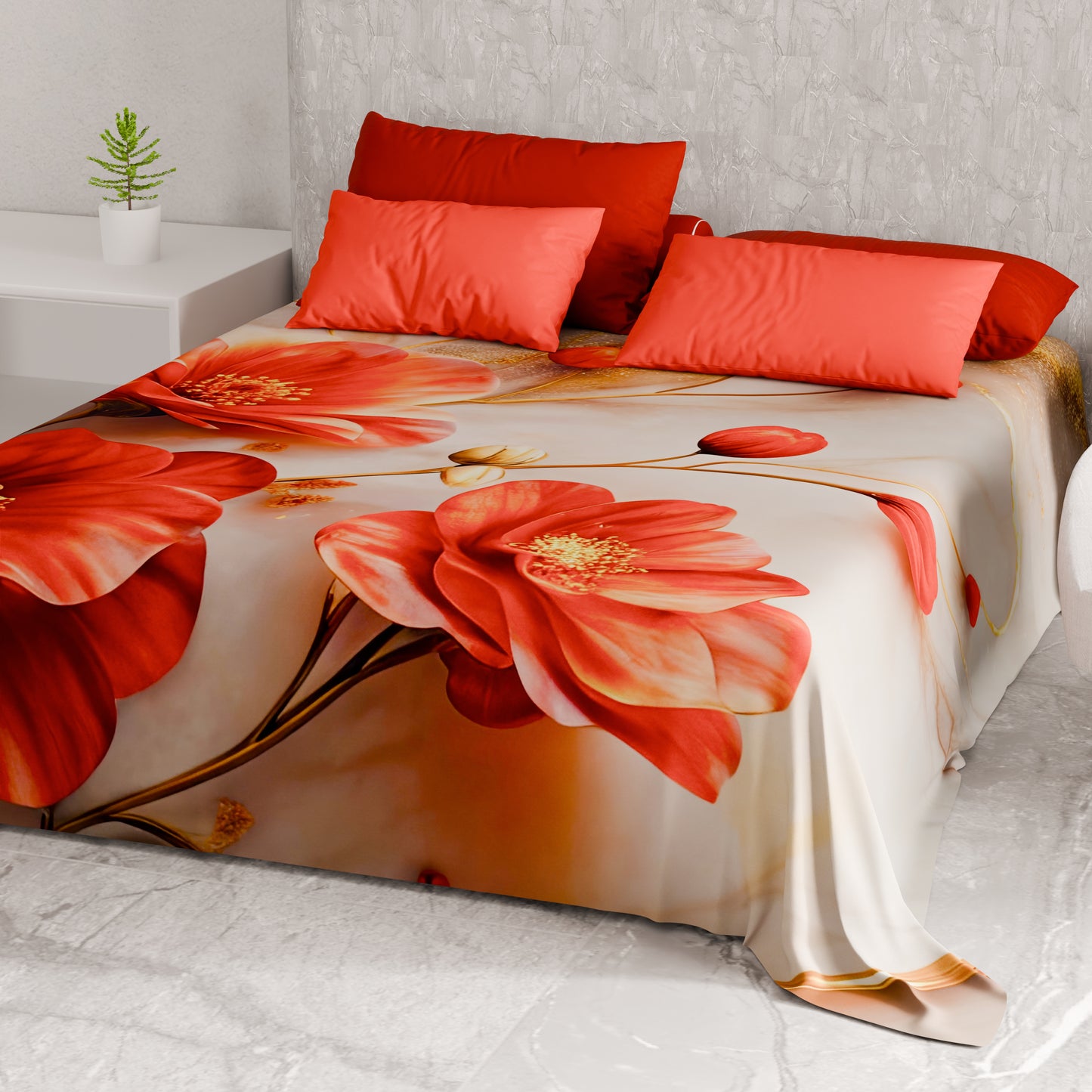 Telo Arredo Copridivano, Copriletto, Copritavolo e Copritutto in Microfibra | Fantasia Floreale 06-2