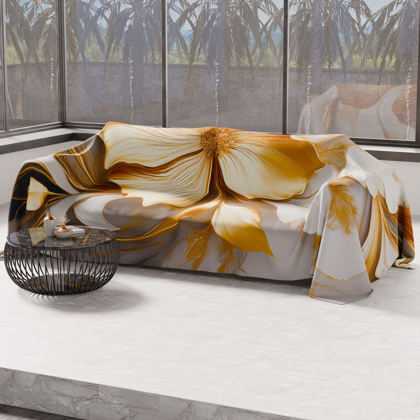 Telo Arredo Copridivano, Copriletto, Copritavolo e Copritutto in Microfibra | Fantasia Floreale 06-20