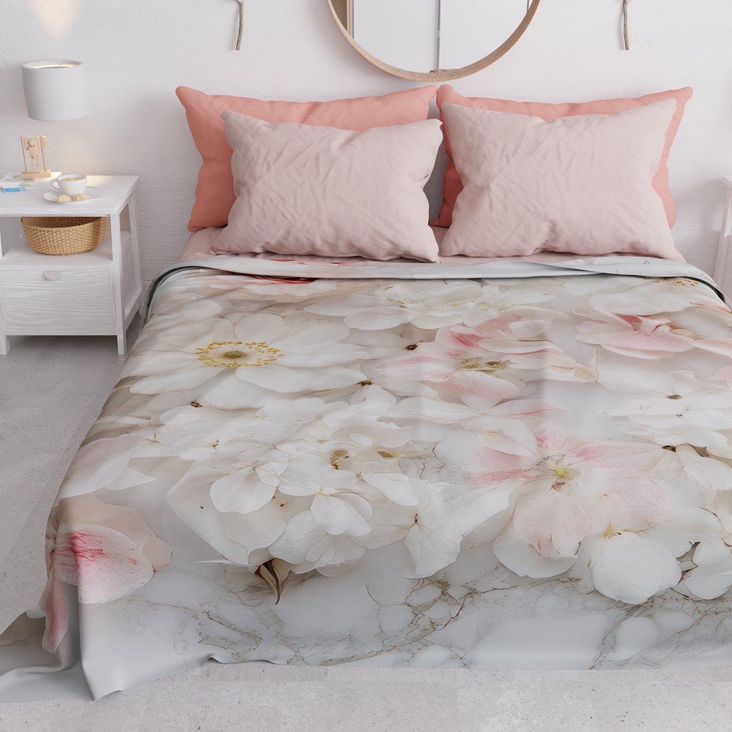 Copriletto Estivo, Coperta Leggera, Lenzuola Copriletto Floreale 06-21