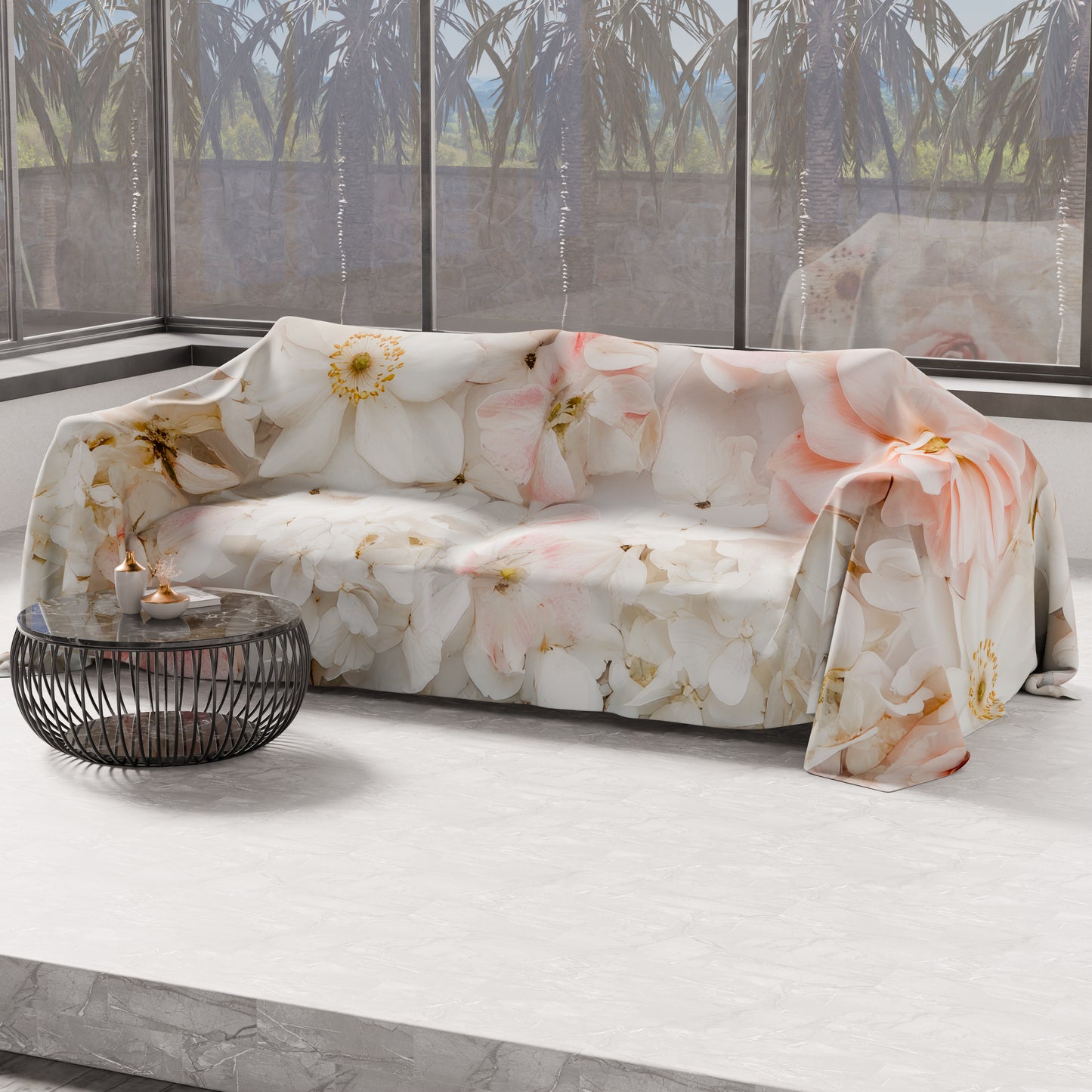 Telo Arredo Copridivano, Copriletto, Copritavolo e Copritutto in Microfibra | Fantasia Floreale 06-21