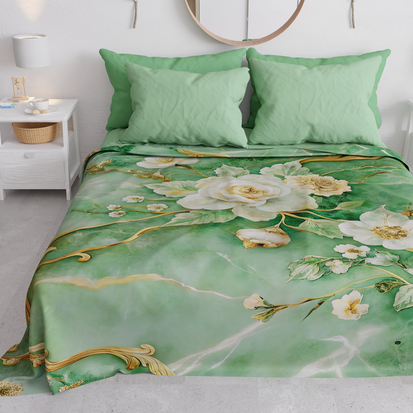 Copriletto Estivo, Coperta Leggera, Lenzuola Copriletto Floreale 06-3