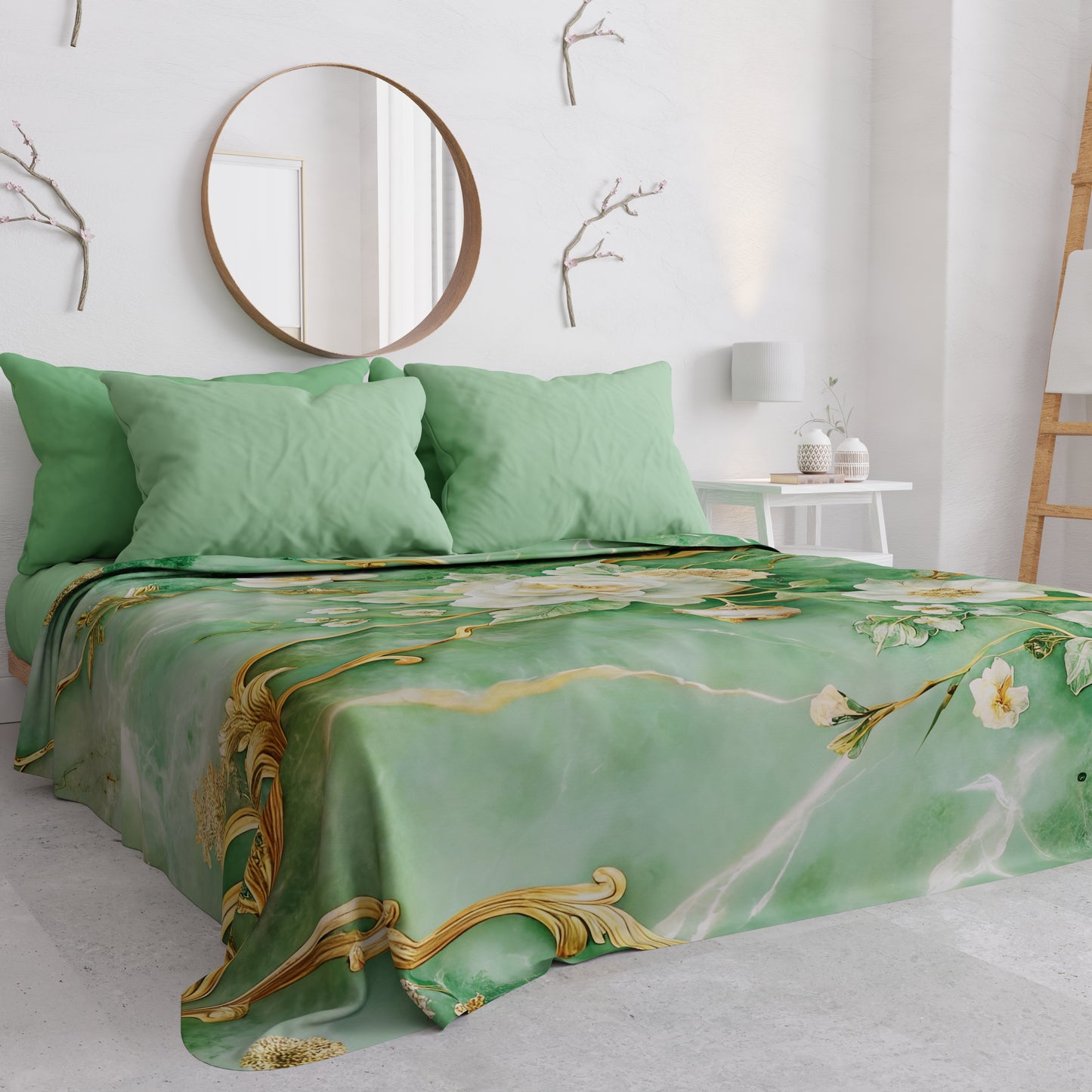 Copriletto Estivo, Coperta Leggera, Lenzuola Copriletto Floreale 06-3