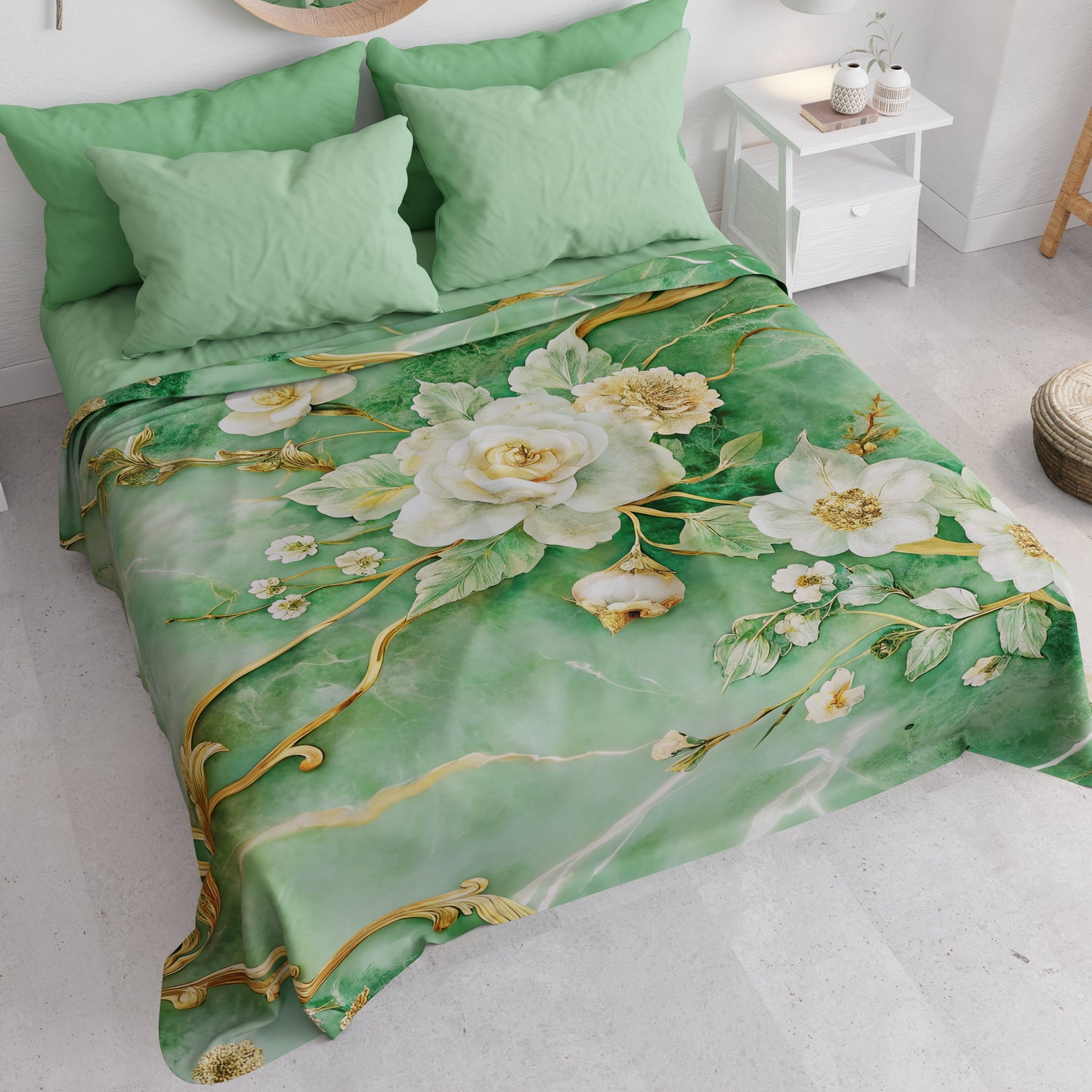 Copriletto Estivo, Coperta Leggera, Lenzuola Copriletto Floreale 06-3
