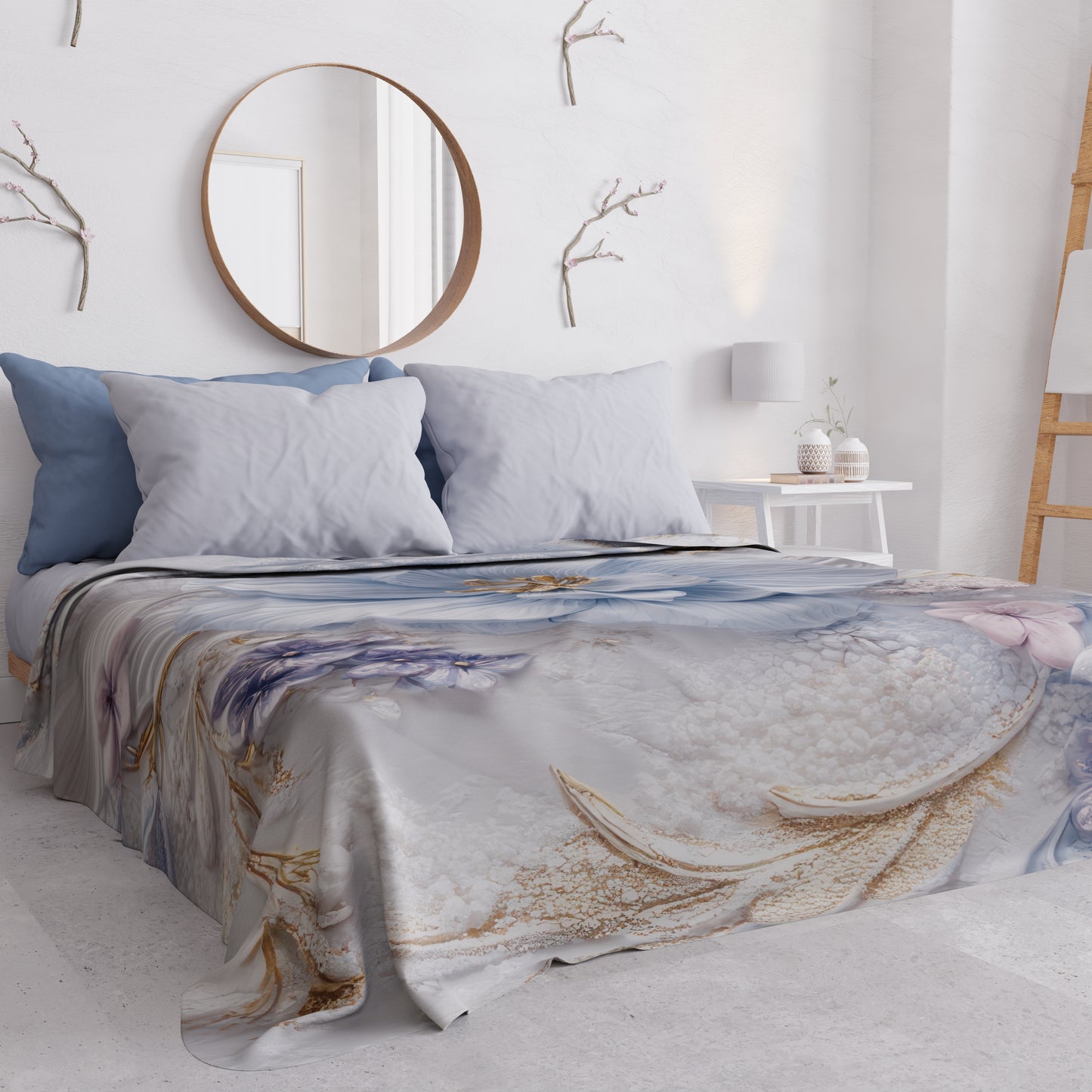 Copriletto Estivo, Coperta Leggera, Lenzuola Copriletto Floreale 06-4