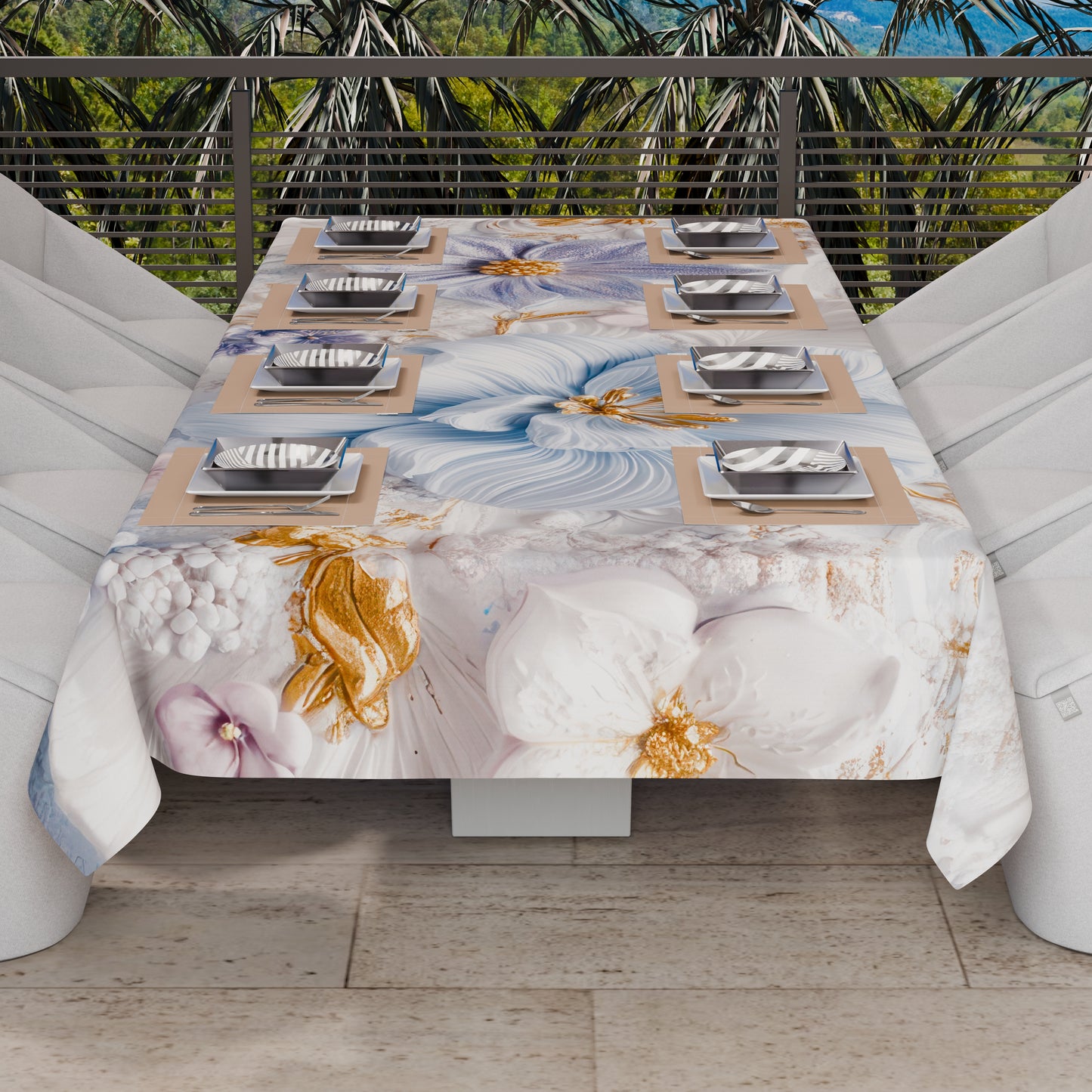 Telo Arredo Copridivano, Copriletto, Copritavolo e Copritutto in Microfibra | Fantasia Floreale 06-4