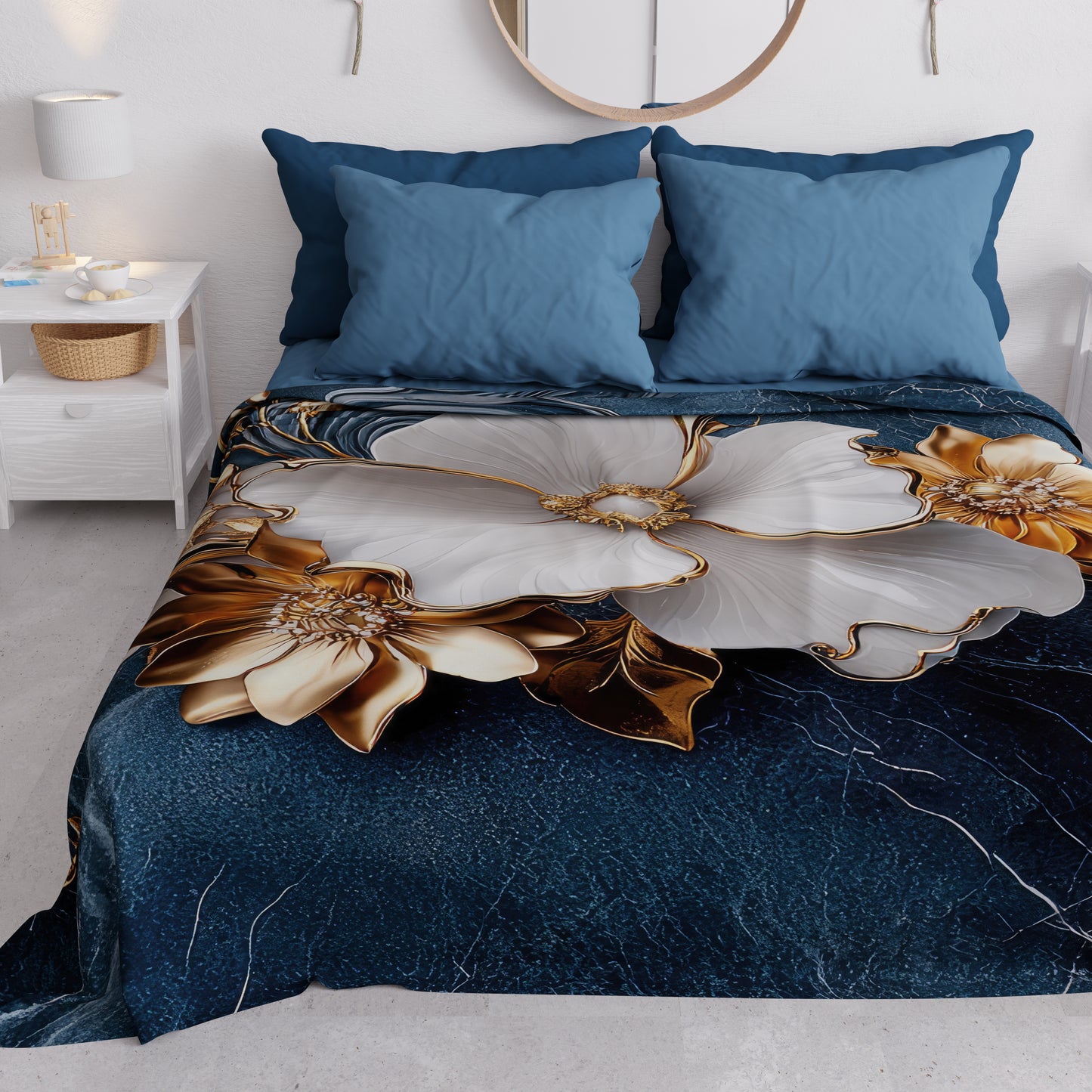 Copriletto Estivo, Coperta Leggera, Lenzuola Copriletto Floreale 06-5