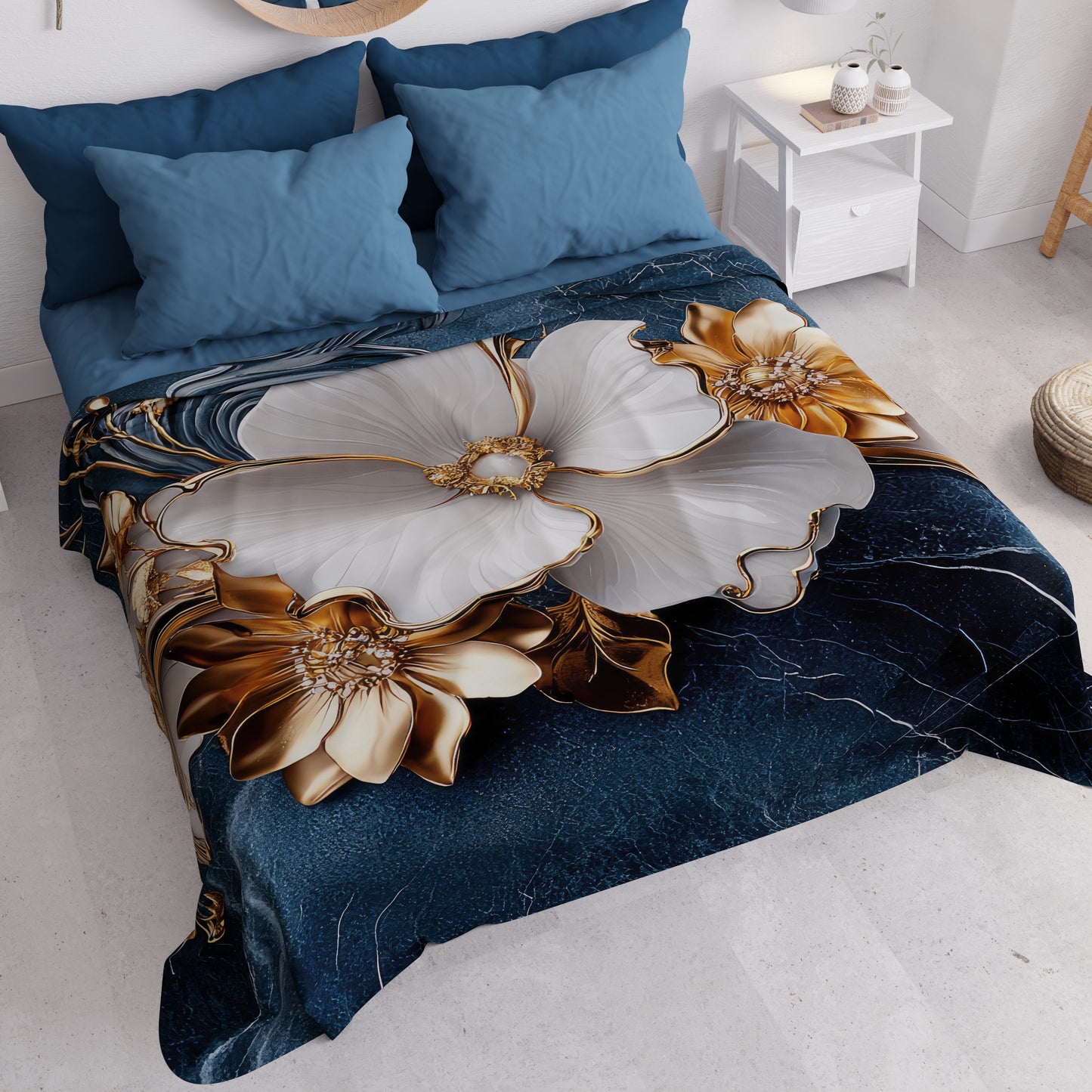 Copriletto Estivo, Coperta Leggera, Lenzuola Copriletto Floreale 06-5