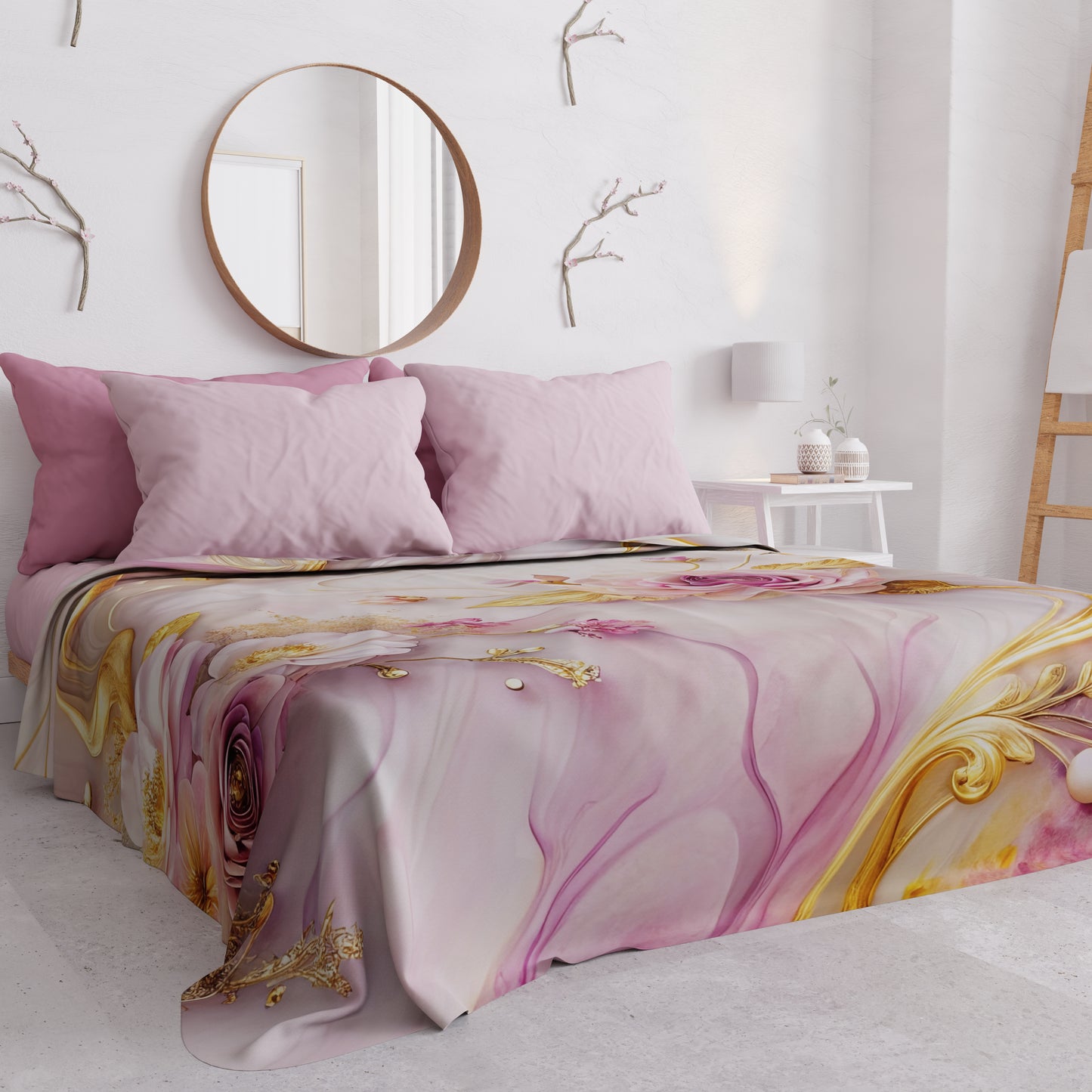 Copriletto Estivo, Coperta Leggera, Lenzuola Copriletto Floreale 06-6