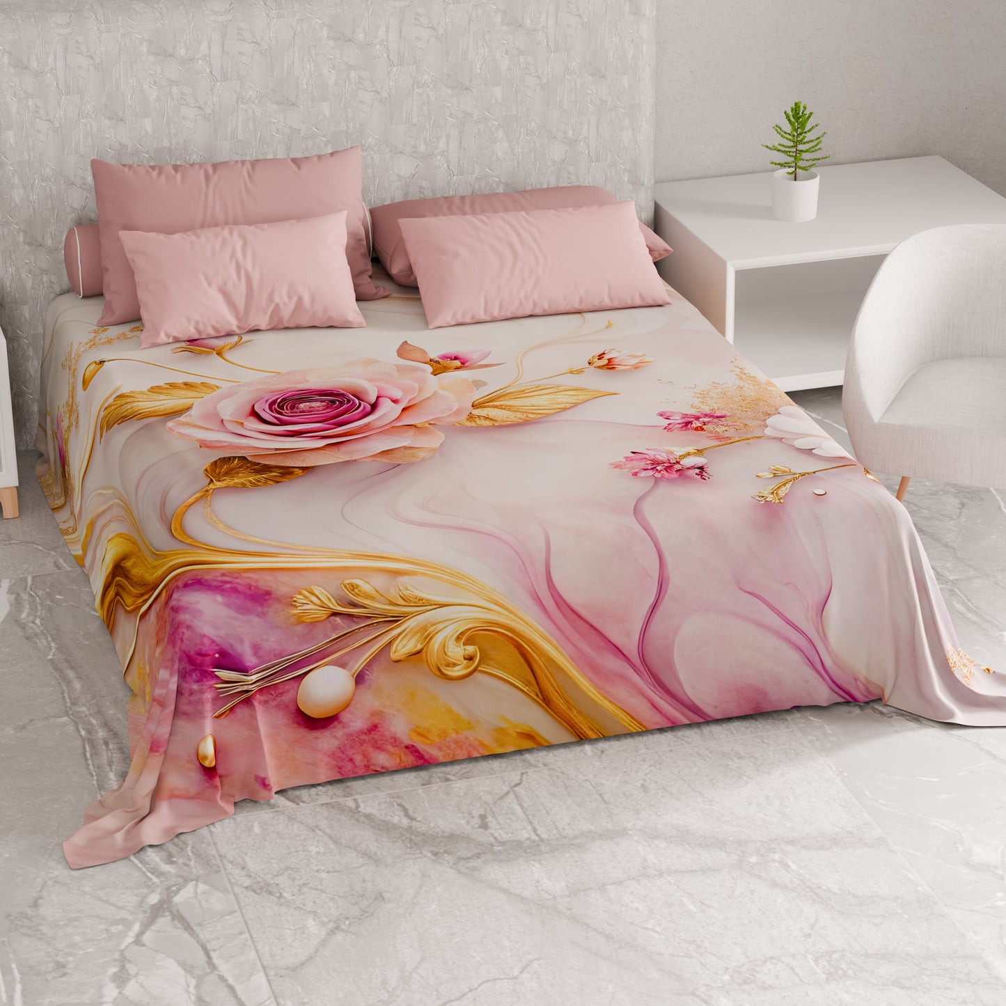 Telo Arredo Copridivano, Copriletto, Copritavolo e Copritutto in Microfibra | Fantasia Floreale 06-6