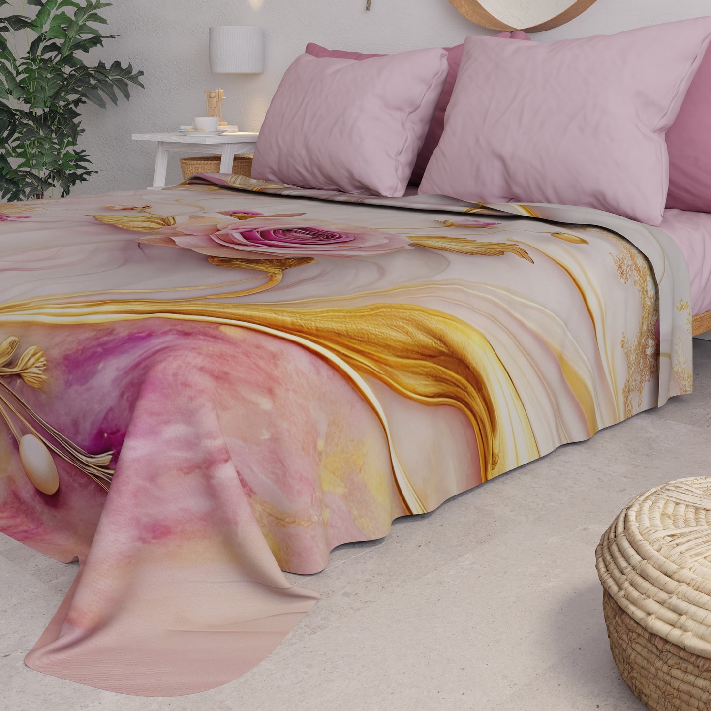 Copriletto Estivo, Coperta Leggera, Lenzuola Copriletto Floreale 06-6