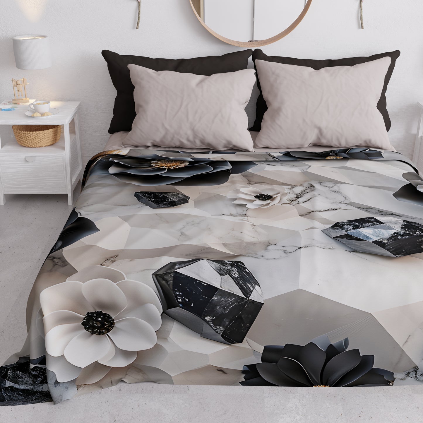 Copriletto Estivo, Coperta Leggera, Lenzuola Copriletto Floreale 06-7