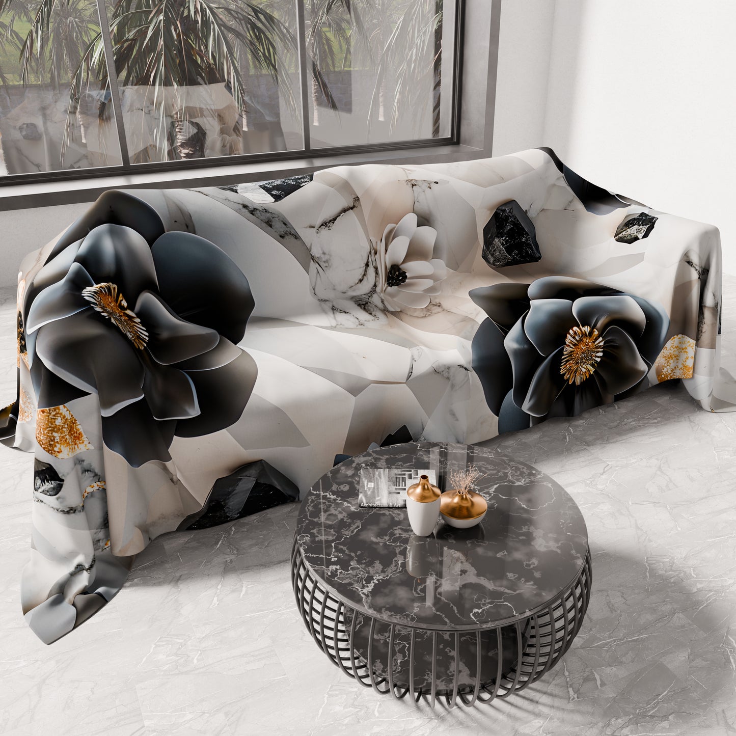 Copriletto Estivo, Coperta Leggera, Lenzuola Copriletto Floreale 06-7