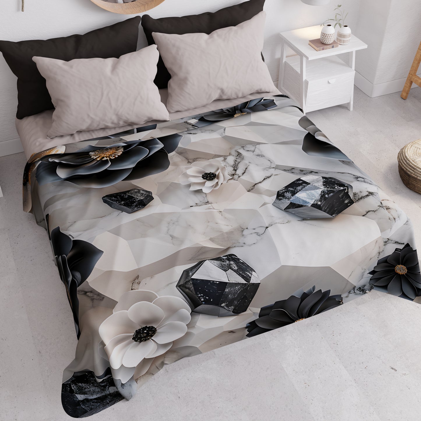 Copriletto Estivo, Coperta Leggera, Lenzuola Copriletto Floreale 06-7