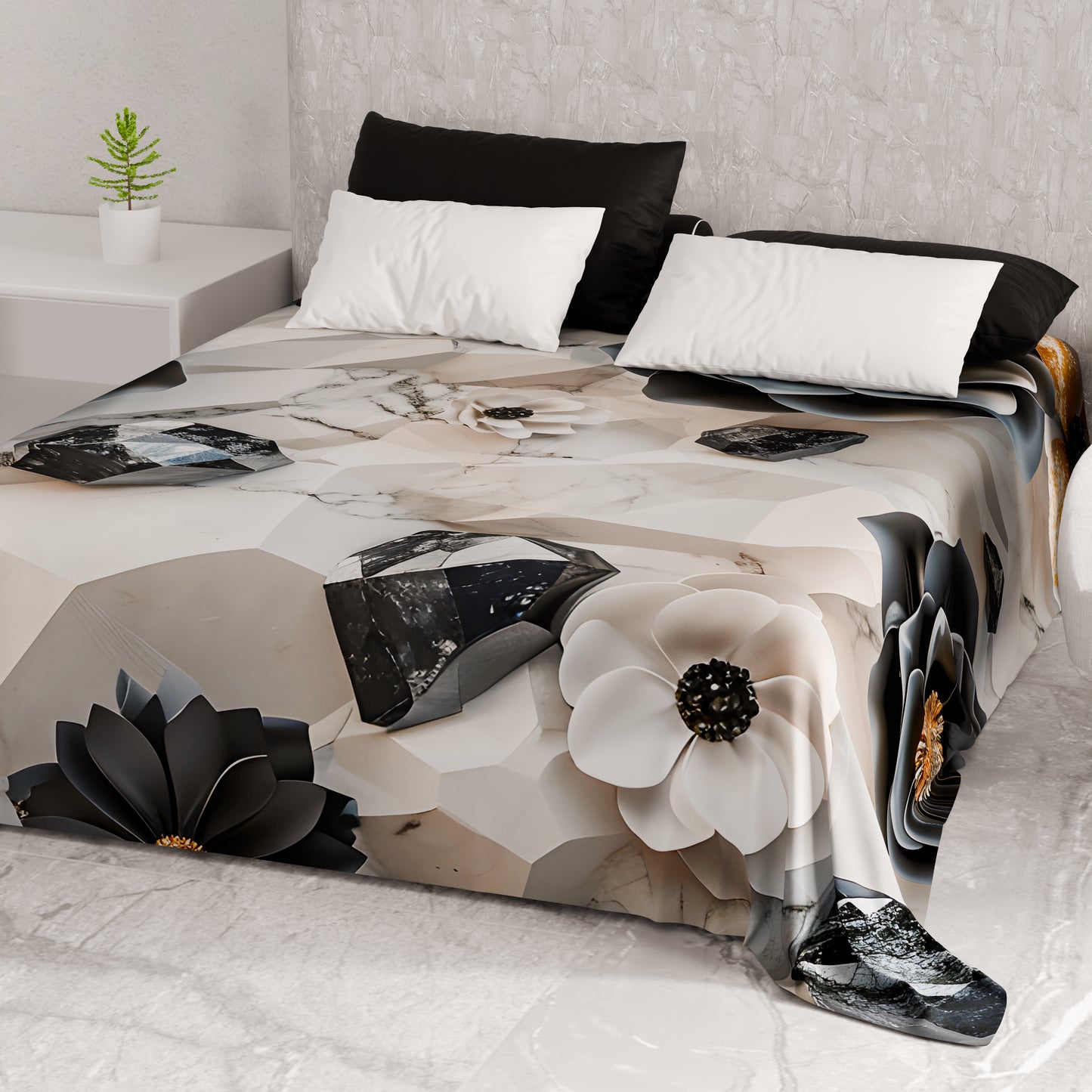 Telo Arredo Copridivano, Copriletto, Copritavolo e Copritutto in Microfibra | Fantasia Floreale 06-7