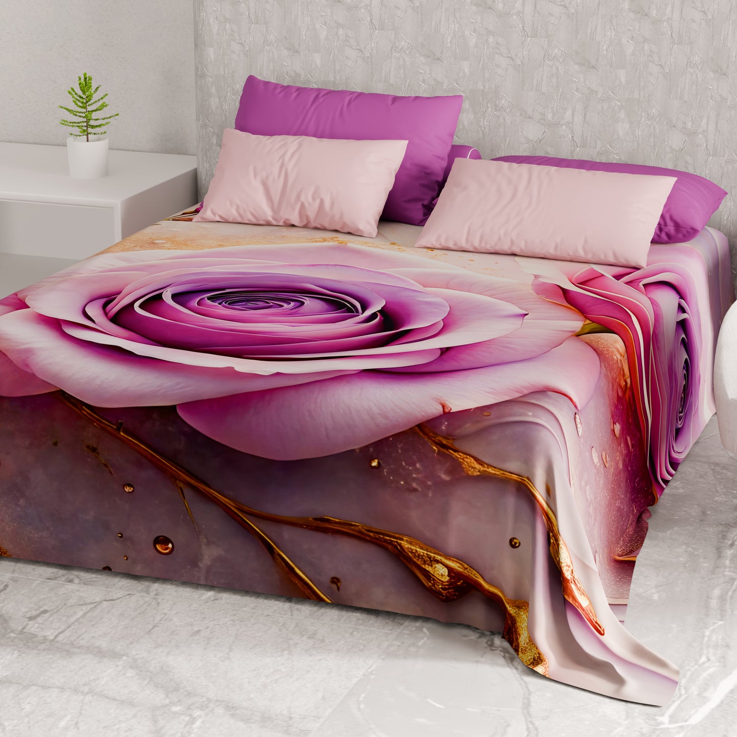 Telo Arredo Copridivano, Copriletto, Copritavolo e Copritutto in Microfibra | Fantasia Floreale 06-8