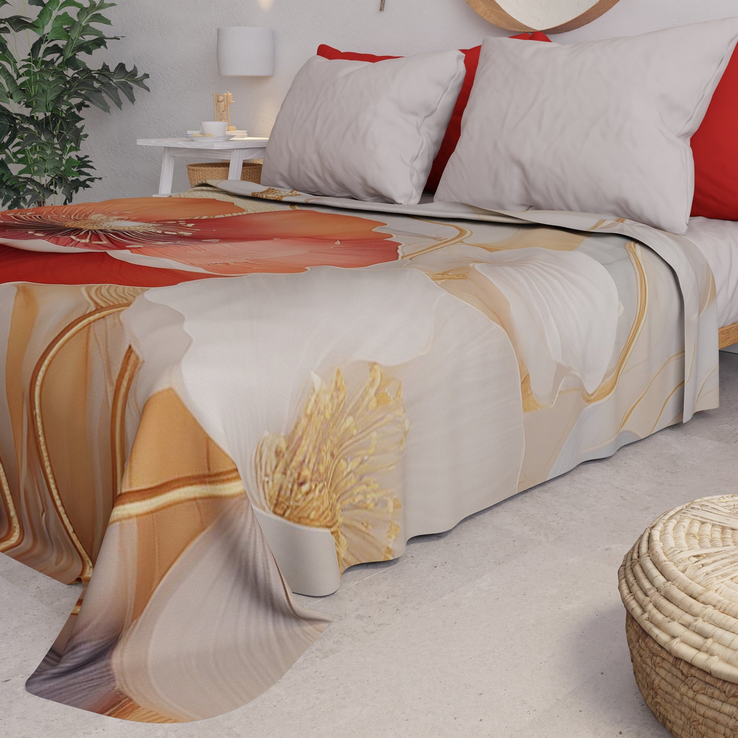 Copriletto Estivo, Coperta Leggera, Lenzuola Copriletto Floreale 06-9